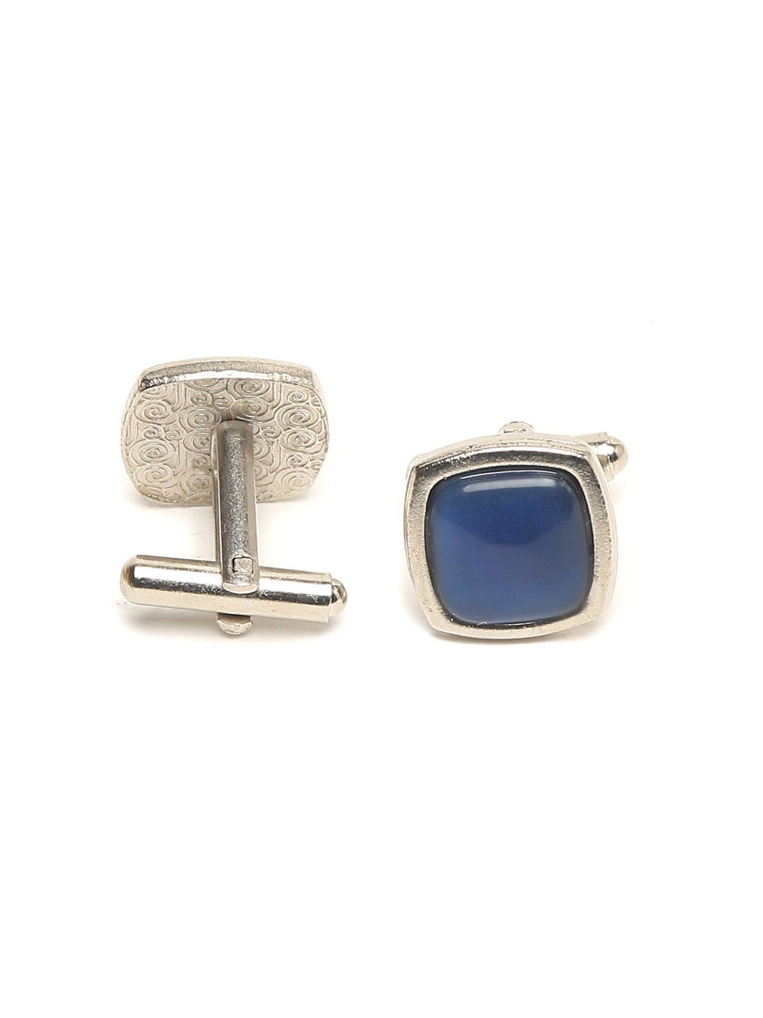 Polka Dotted Blue Luxury Italian Silk Necktie Set With Pocket Square Cufflinks Brooch Gold Tie pin