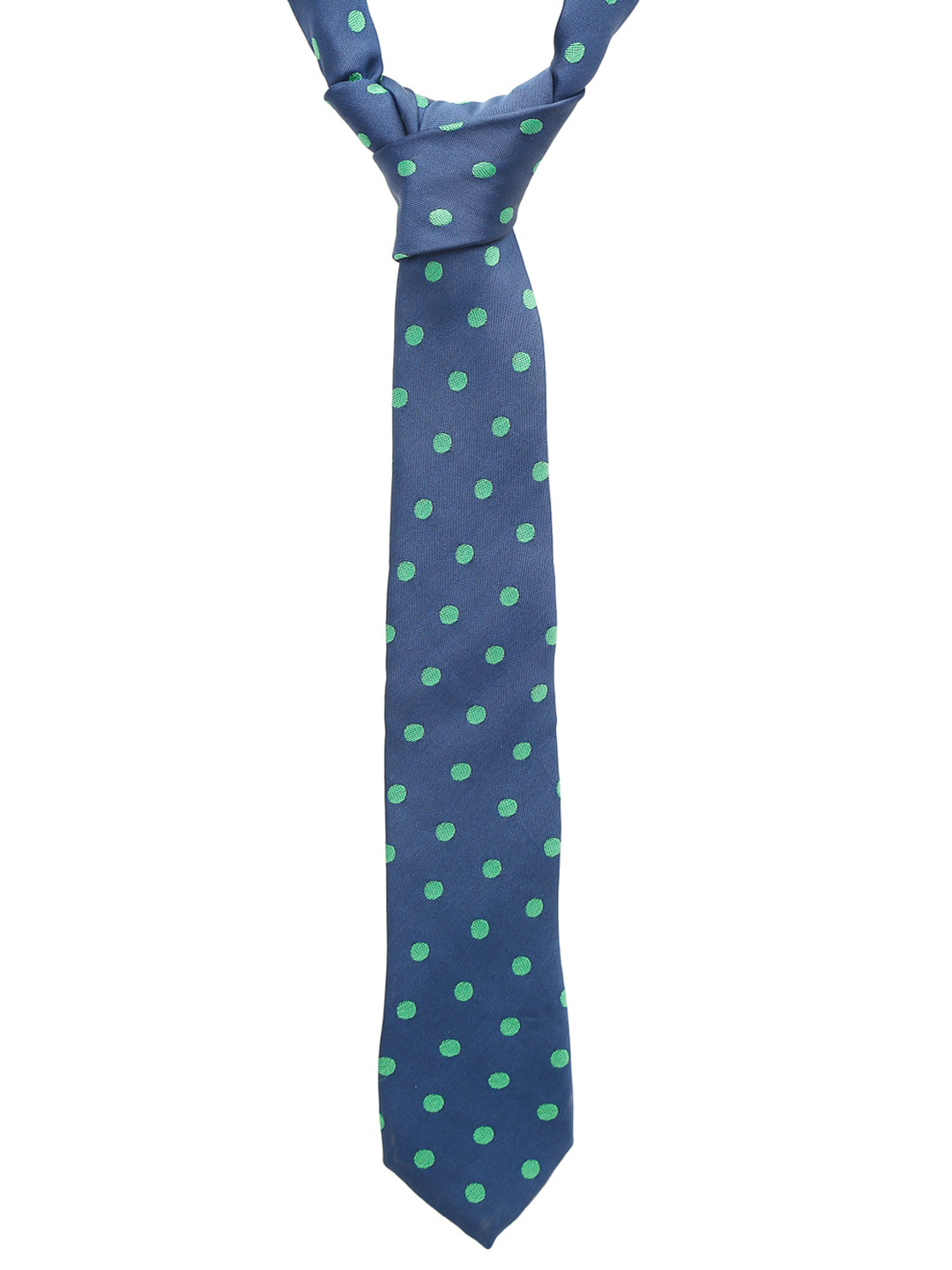 Polka Dot Blue Luxury Italian Silk Necktie Set With Pocket Square Cufflinks Brooch Chrome Tie pin