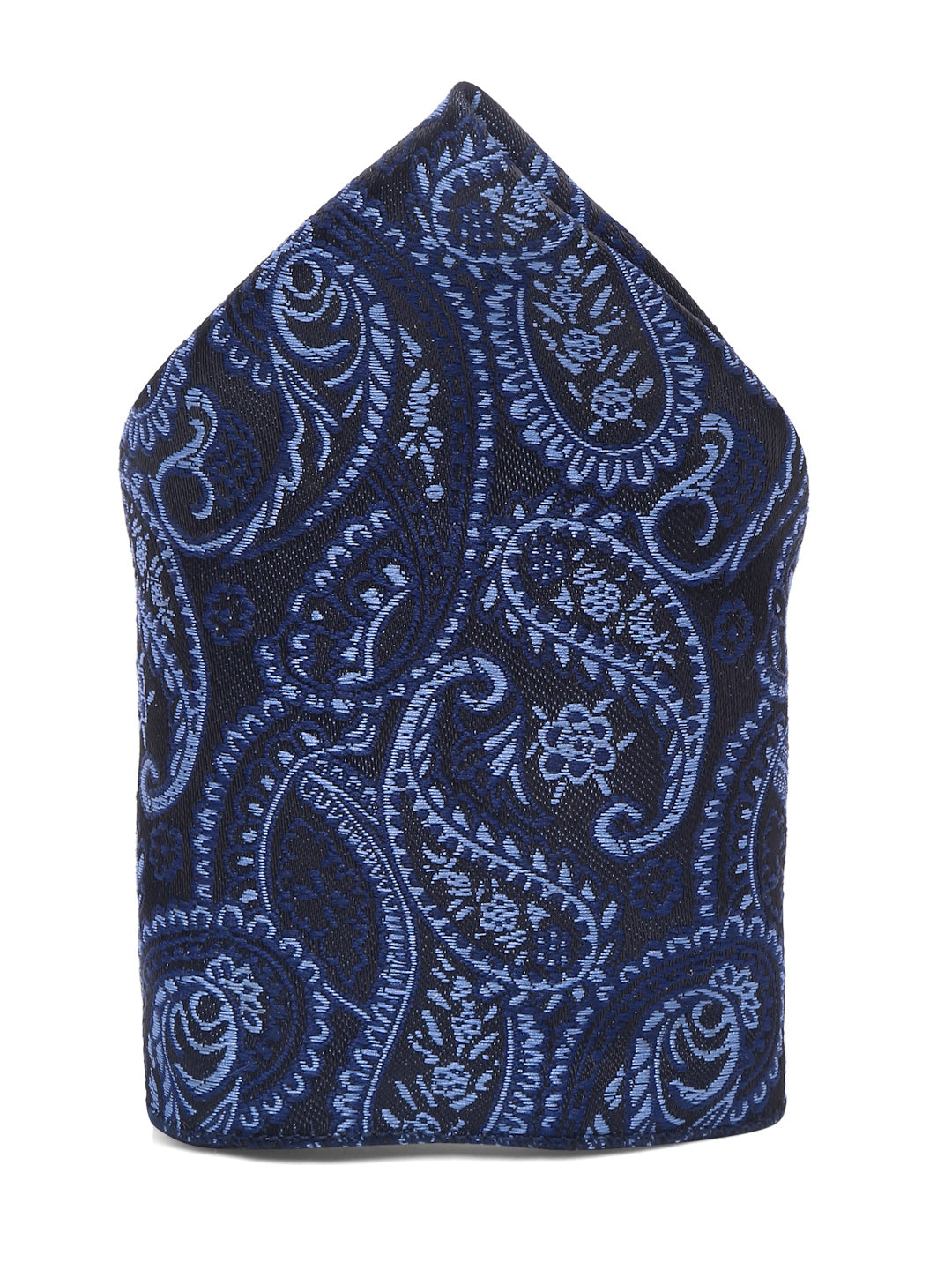 Denim Blue Luxury Italian Silk Necktie Set With Pocket Square Cufflinks Brooch Chrome Tie pin