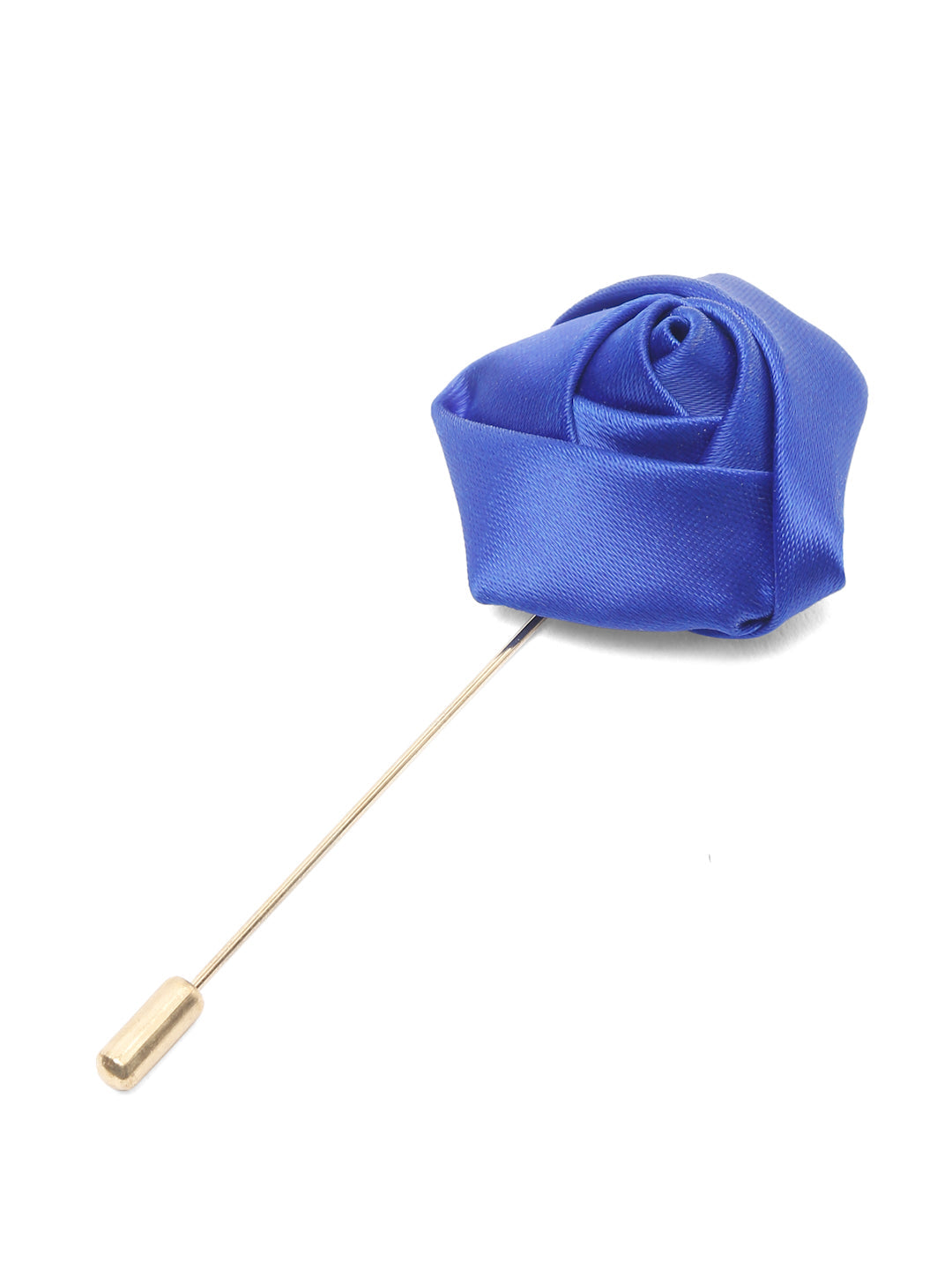 Denim Blue Luxury Italian Silk Necktie Set With Pocket Square Cufflinks Brooch Chrome Tie pin