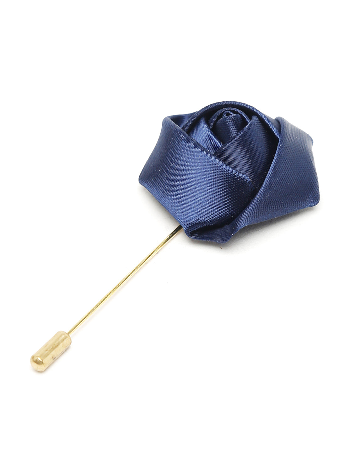 Lined Blue Stripes Luxury Italian Silk Necktie Set With Pocket Square Cufflinks Brooch Chrome Tie pin