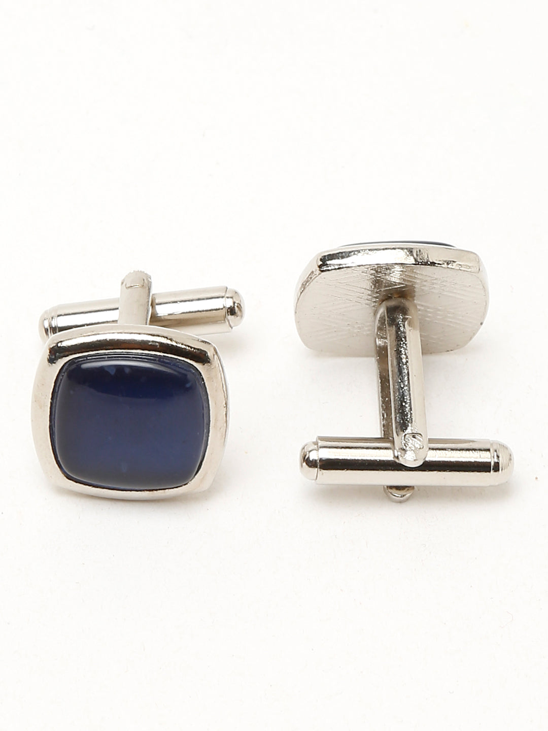 Polka Dotted Blue Luxury Italian Silk Necktie Set With Pocket Square Cufflinks Brooch Gold Tie pin
