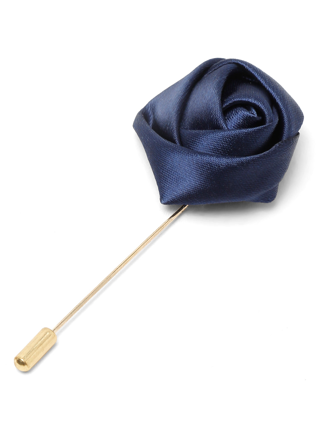 Polka Dotted Blue Luxury Italian Silk Necktie Set With Pocket Square Cufflinks Brooch Gold Tie pin