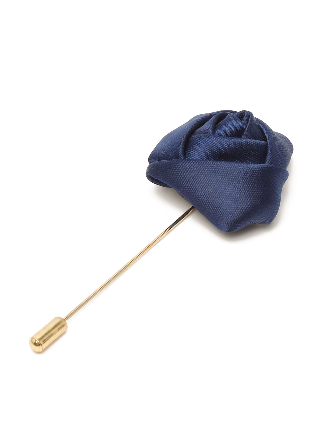 Royal Blue Luxury Italian Silk Necktie Set With Pocket Square Cufflinks Brooch Gold Tie pin