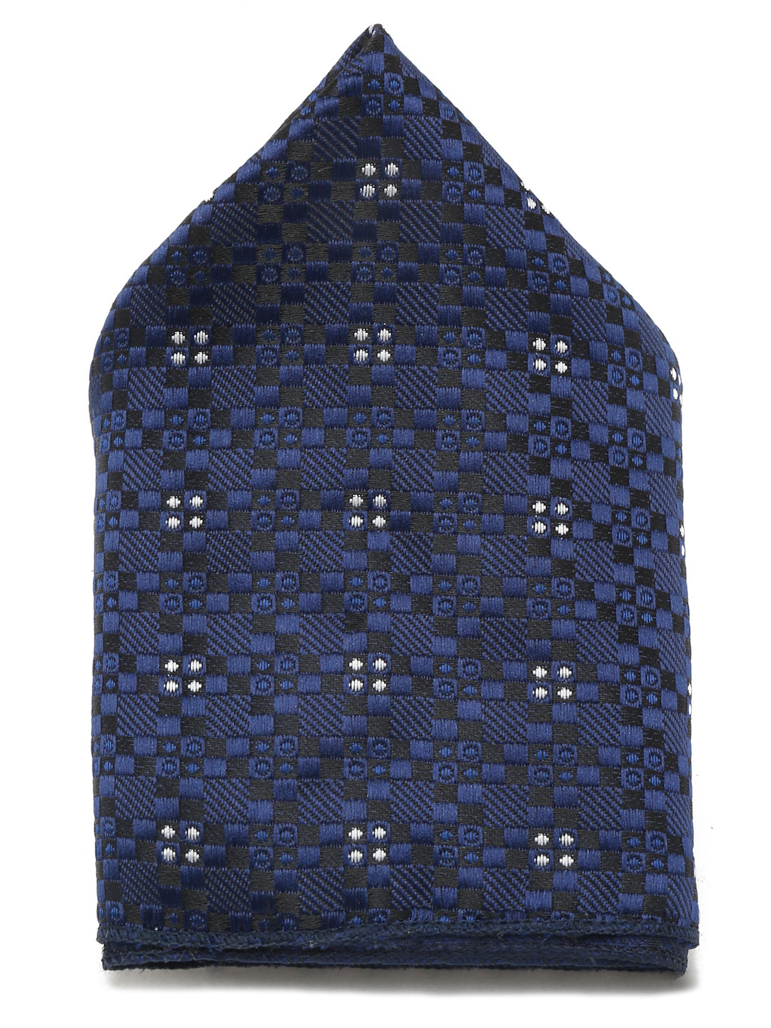 Denim Blue Luxury Italian Silk Necktie Set With Pocket Square Cufflinks Brooch Gold Tie pin