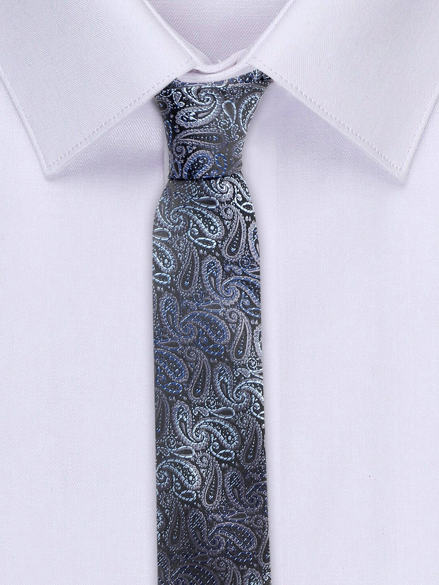 Spruce Blue Luxury Italian Silk Necktie Set With Pocket Square Cufflinks Brooch Chrome Tie pin
