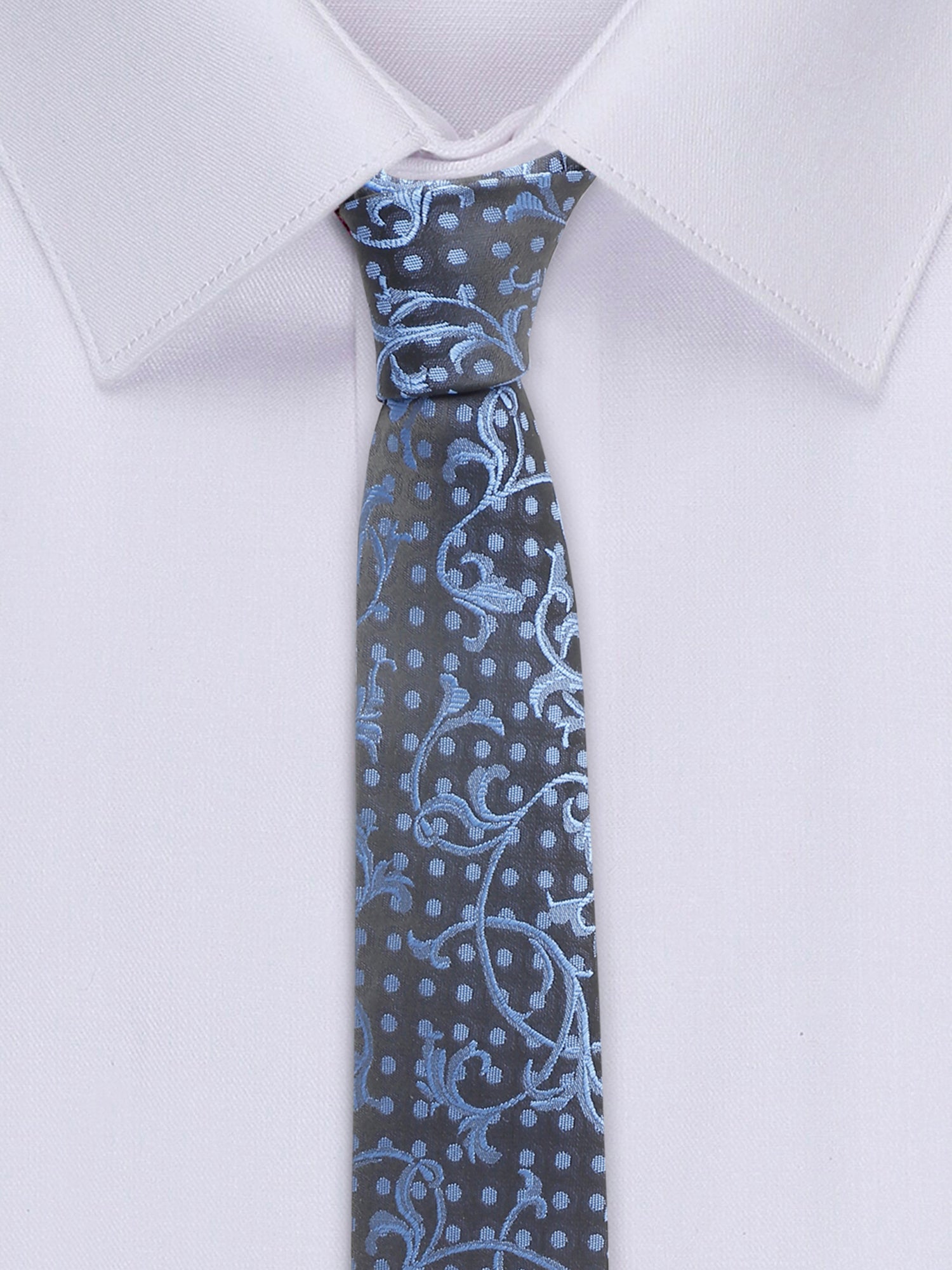 Prussian Blue Luxury Italian Silk Necktie Set With Pocket Square Cufflinks Brooch Chrome Tie pin