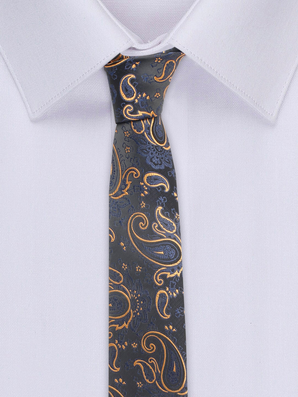 Sapphire Blue Luxury Italian Silk Necktie Set With Pocket Square Cufflinks Brooch Gold Tie pin