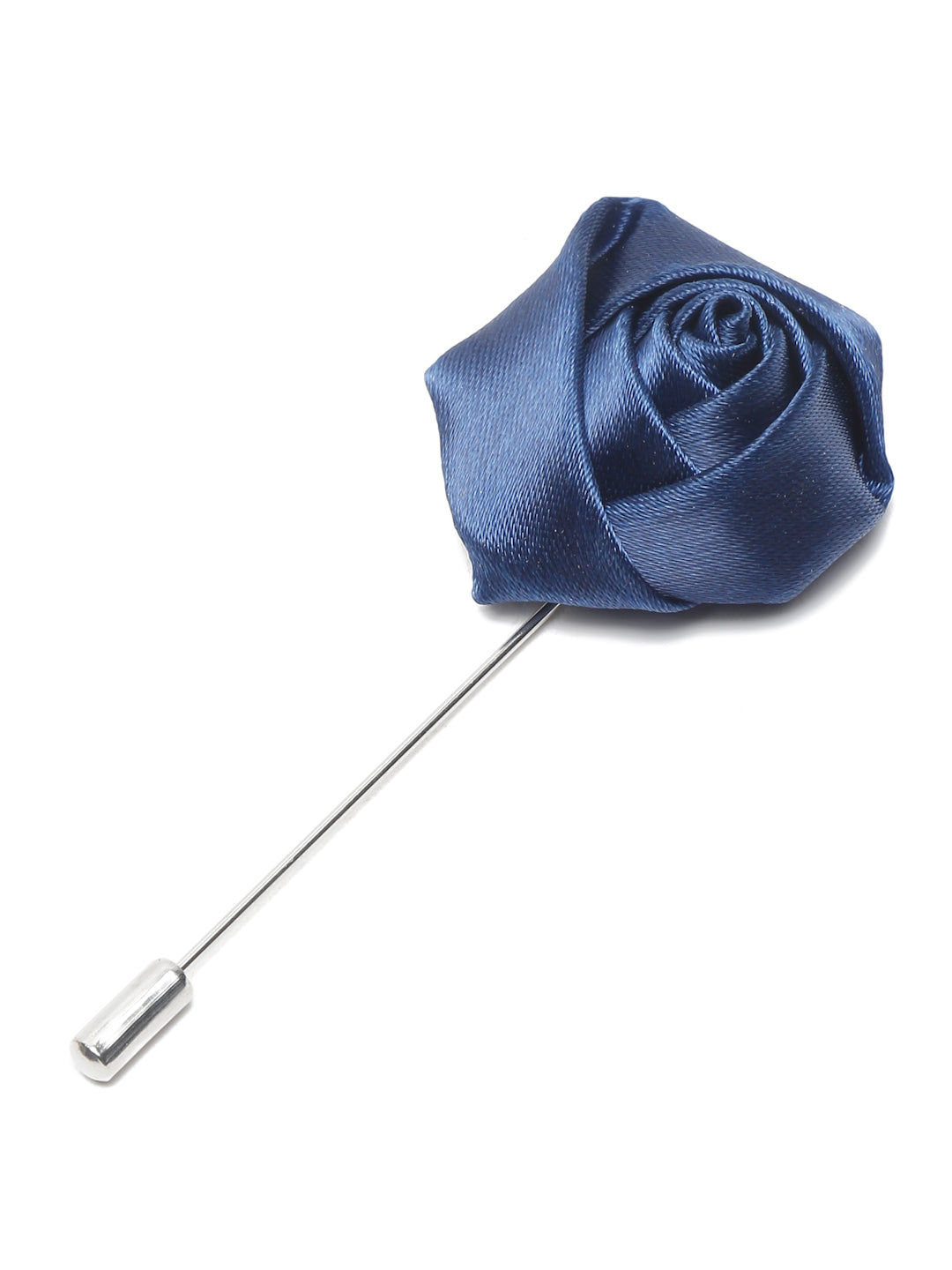 Space Blue Luxury Italian Silk Necktie Set With Pocket Square Cufflinks Brooch Gold Tie pin