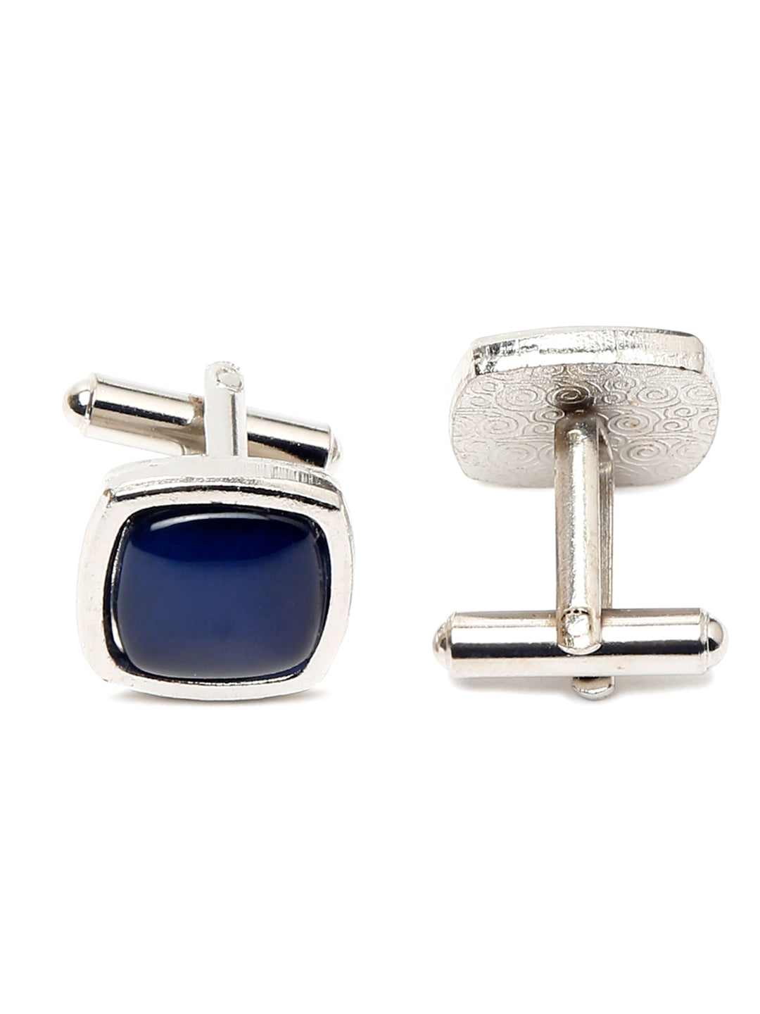 Pigeon Blue Luxury Italian Silk Necktie Set With Pocket Square Cufflinks Brooch Chrome Tie pin