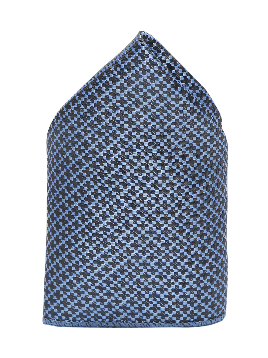Aegean Blue Luxury Italian Silk Necktie Set With Pocket Square Cufflinks Brooch Chrome Tie pin