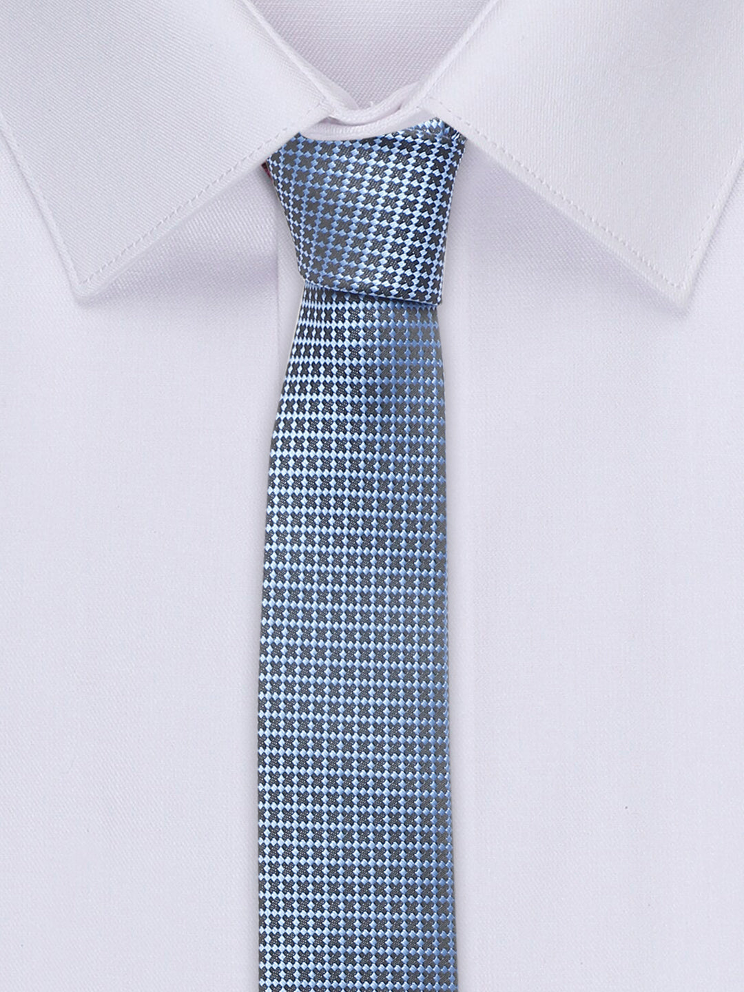 Aegean Blue Luxury Italian Silk Necktie Set With Pocket Square Cufflinks Brooch Chrome Tie pin