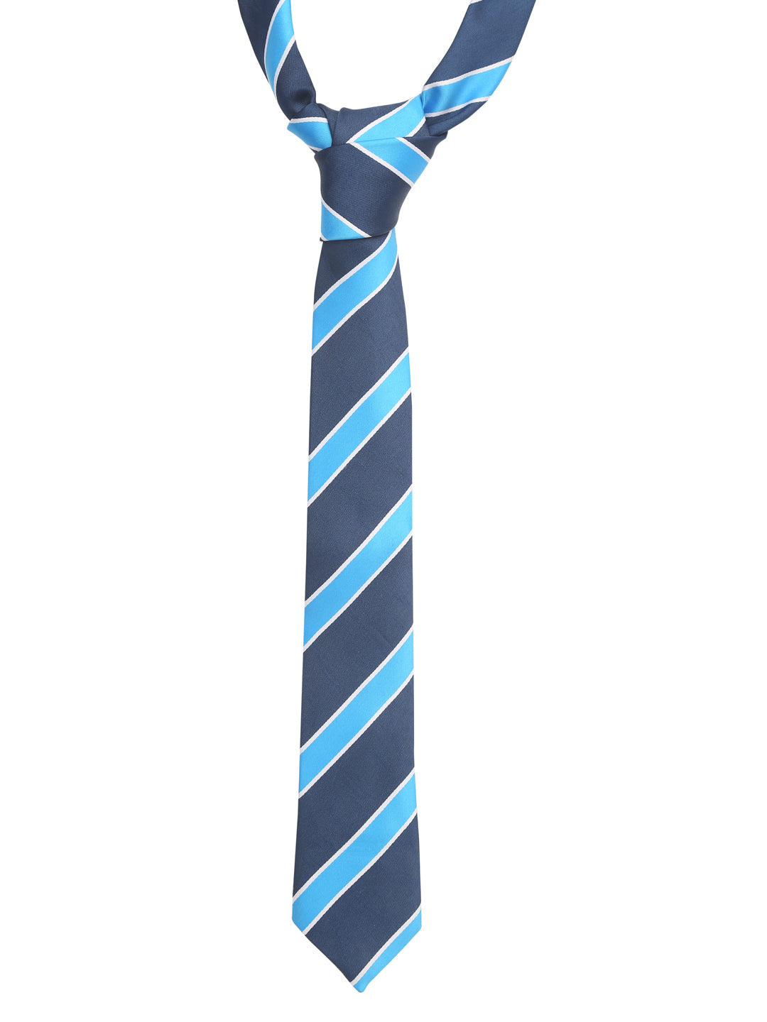 Polka Bright Blue Luxury Italian Silk Necktie Set With Pocket Square Chrome Tie pin