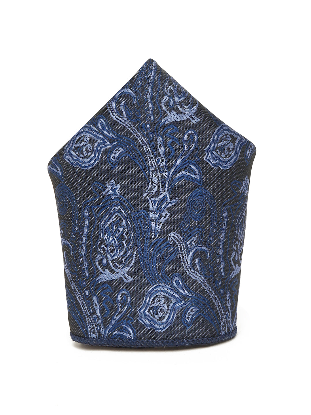Royal Blue Luxury Italian Silk Necktie Set With Pocket Square Chrome Tie pin