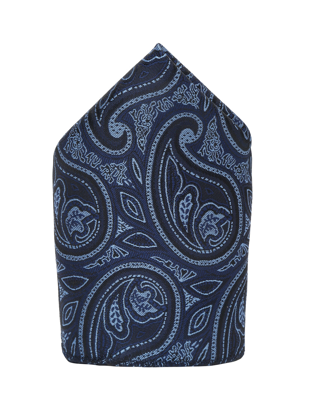 Yale Blue Luxury Italian Silk Necktie Set With Pocket Square Chrome Tie pin