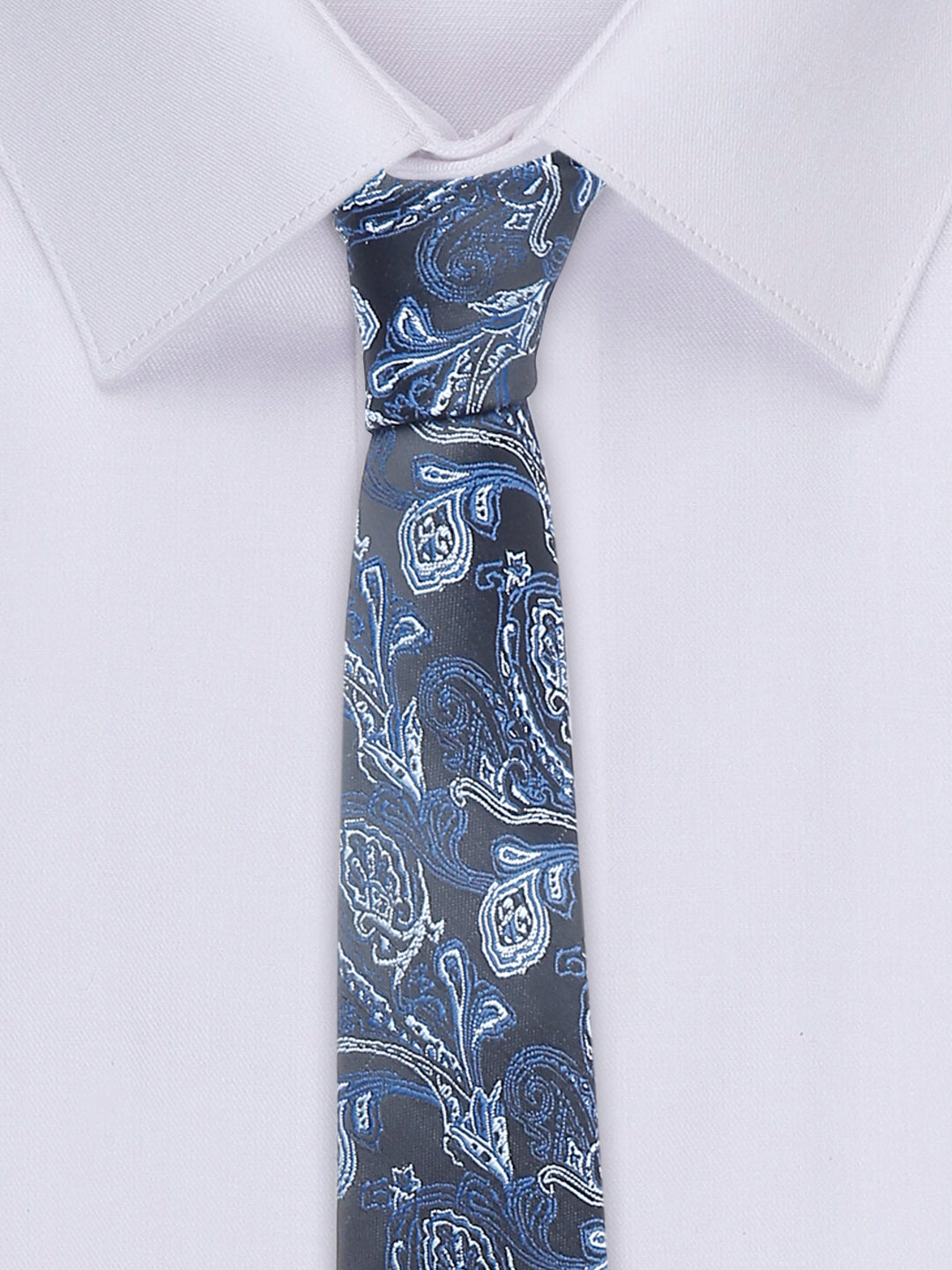 Carolina Blue Luxury Italian Silk Necktie Set With Pocket Square Chrome Tie pin