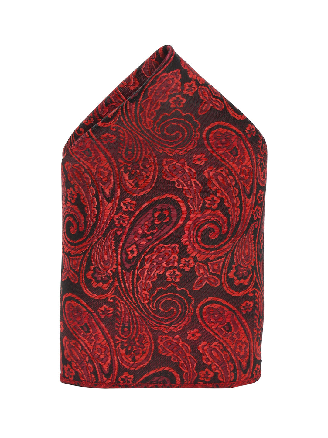 Ferrari red Luxury Italian Silk Necktie Set With Pocket Square Chrome Tie pin
