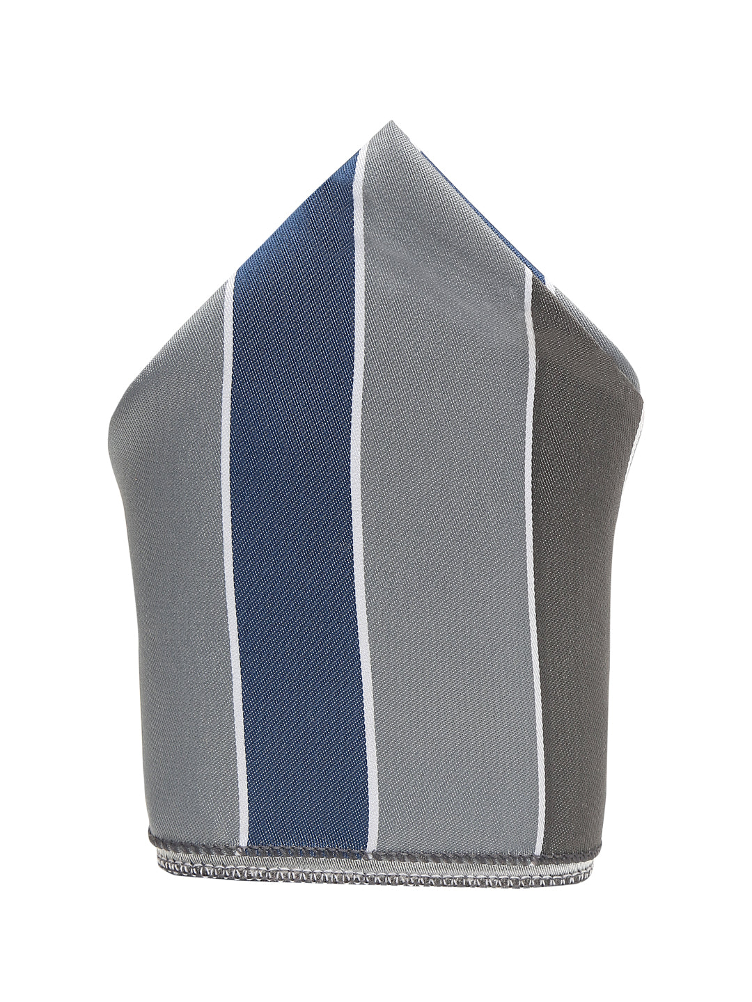 Lined Blue Luxury Italian Silk Necktie Set With Pocket Square Chrome Tie pin