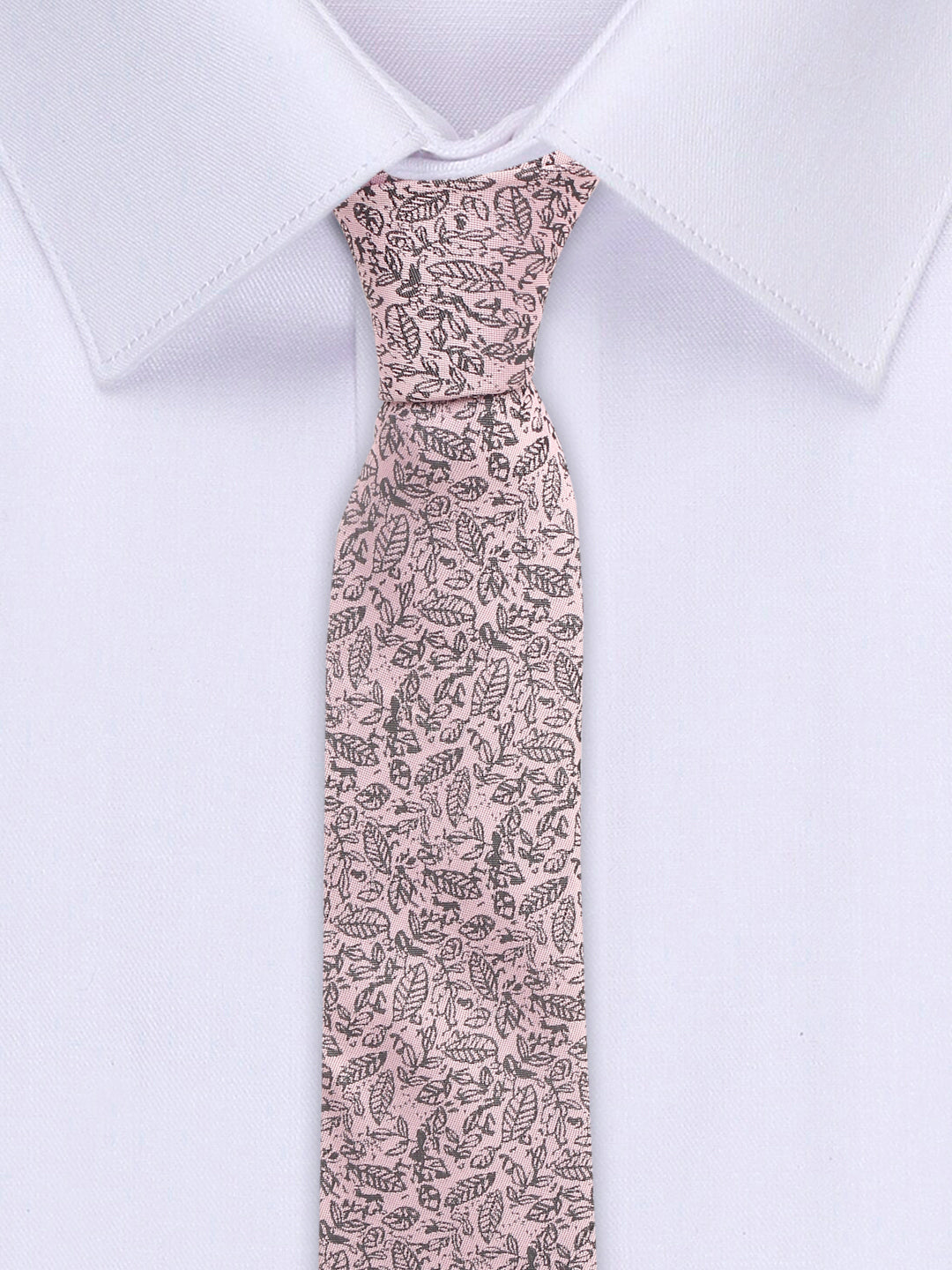 Baby Pink Luxury Italian Silk Necktie Set With Pocket Square Chrome Tie pin