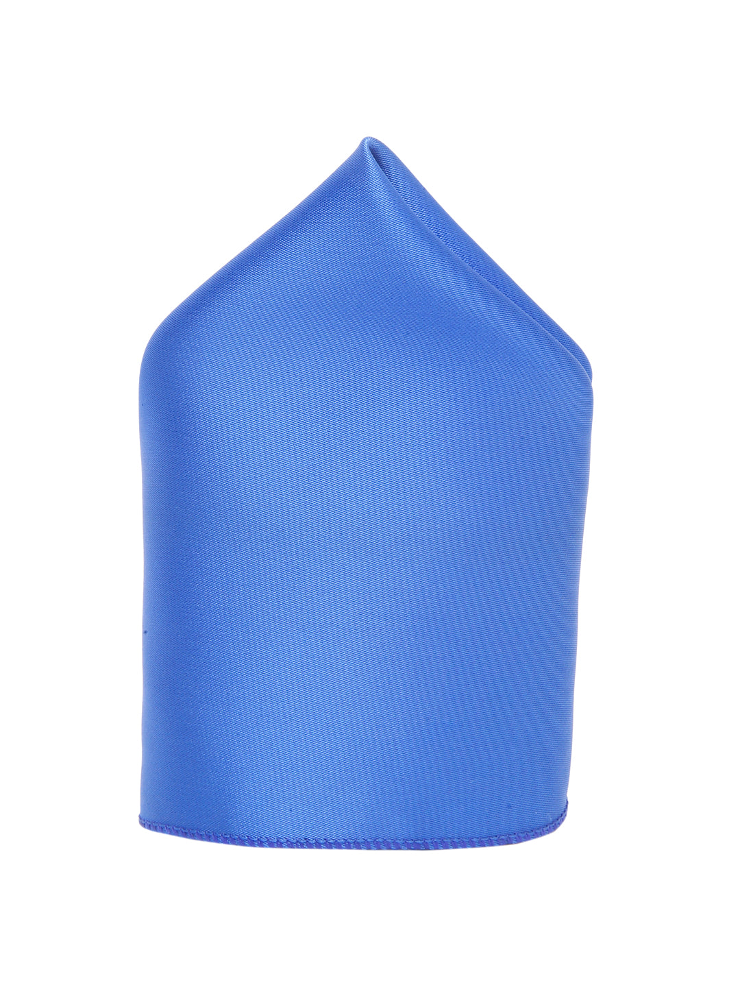 Spanish Blue Luxury Italian Silk Necktie Set With Pocket Square Chrome Tie pin