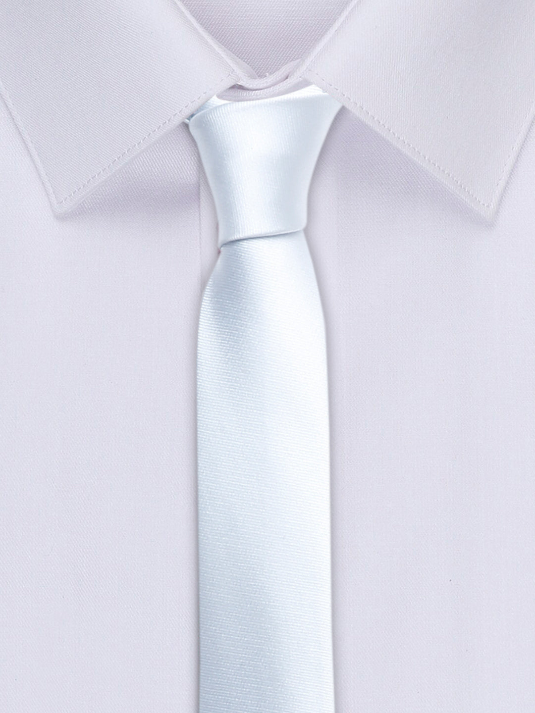 Royal Silver Luxury Italian Silk Necktie Set With Pocket Square Chrome Tie pin
