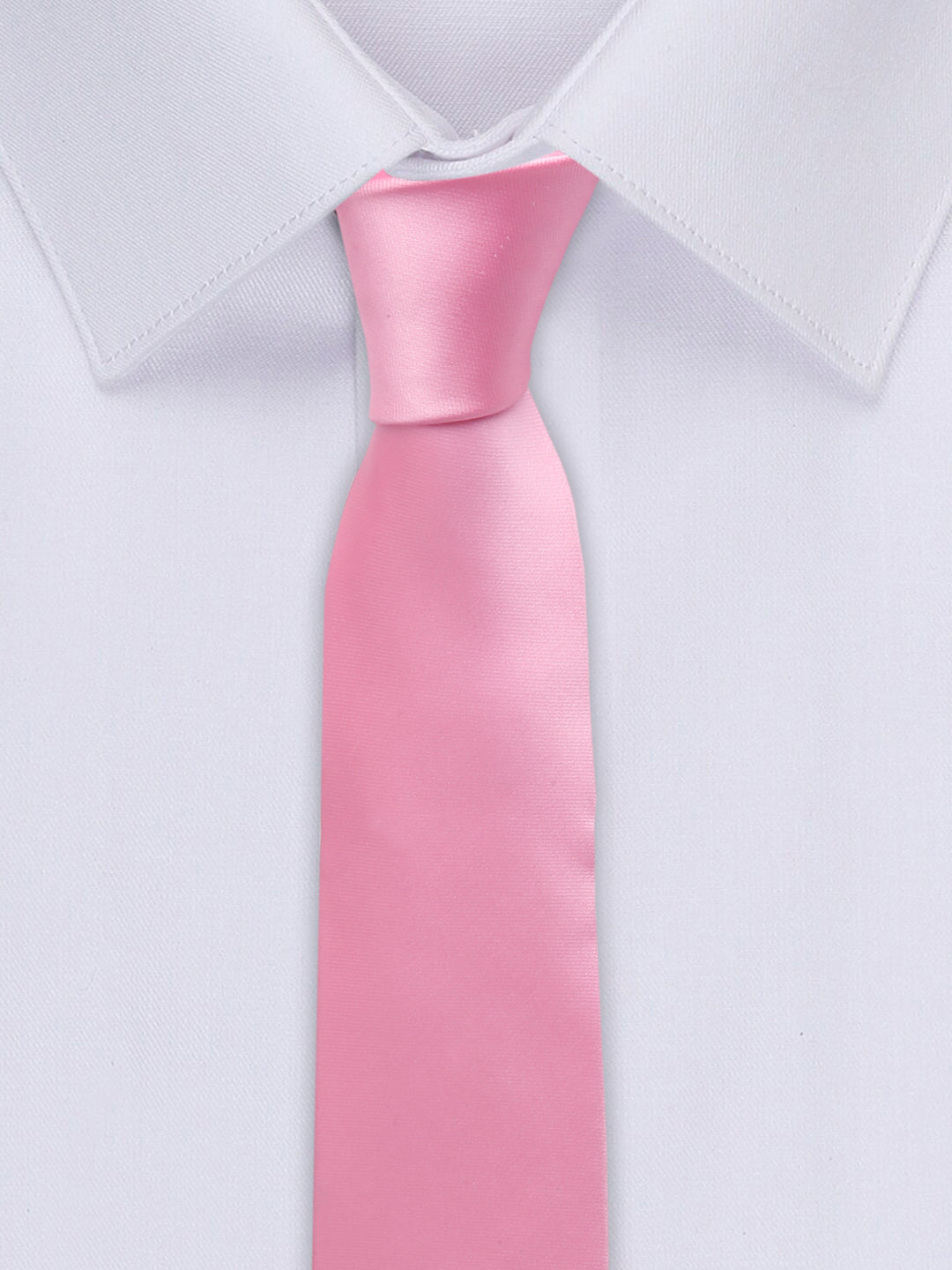 Premium Pink Luxury Italian Silk Necktie Set With Pocket Square Chrome Tie pin