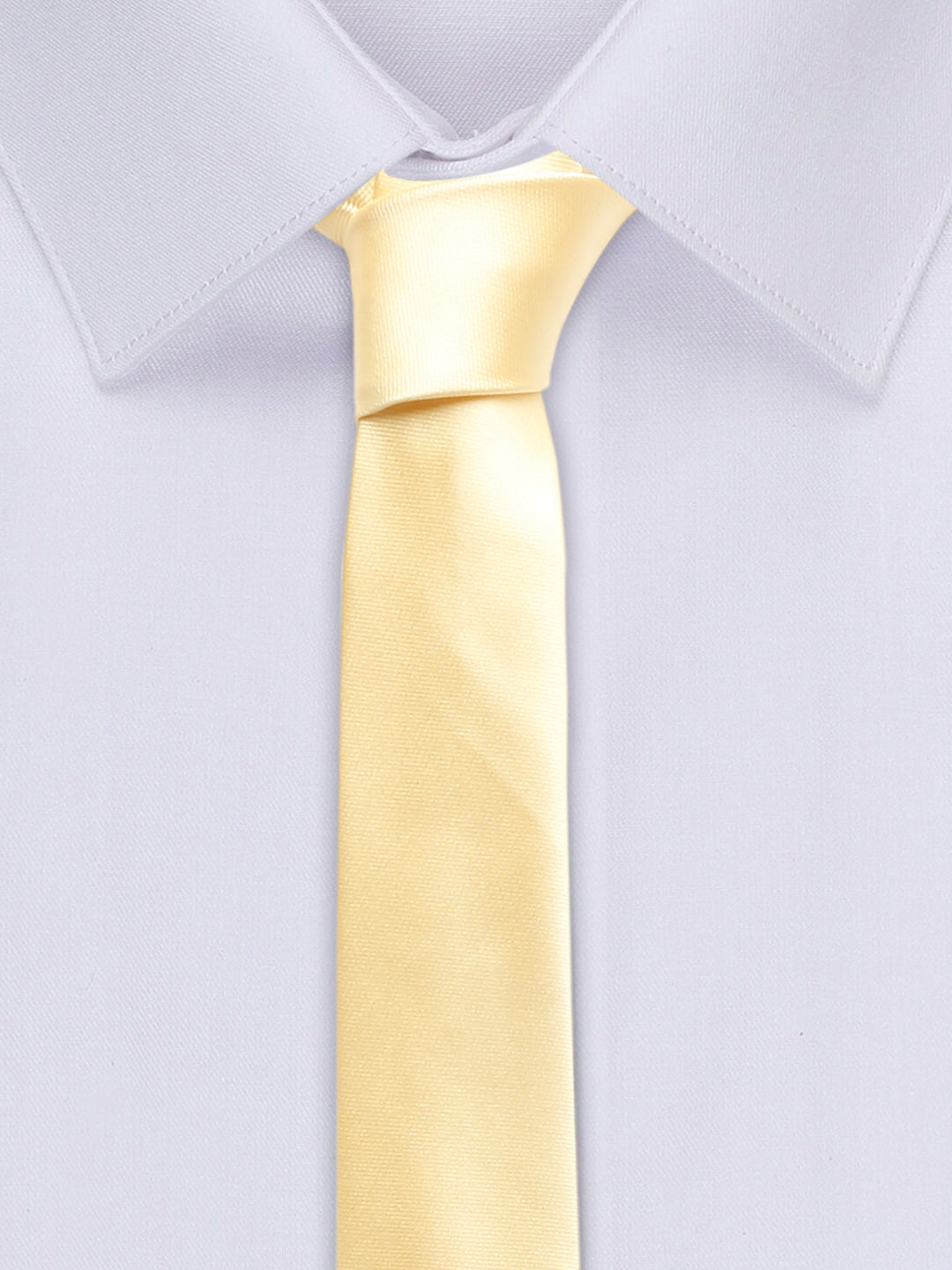 Tropic Yellow Luxury Italian Silk Necktie Set With Pocket Square Chrome Tie pin