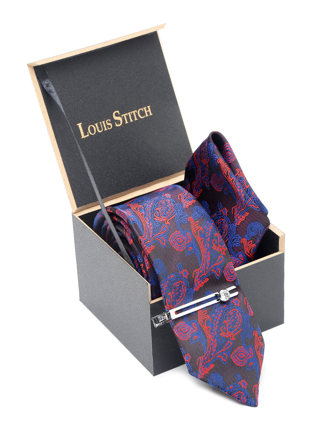 Lilac Purple Luxury Italian Silk Necktie Set With Pocket Square Chrome Tie pin