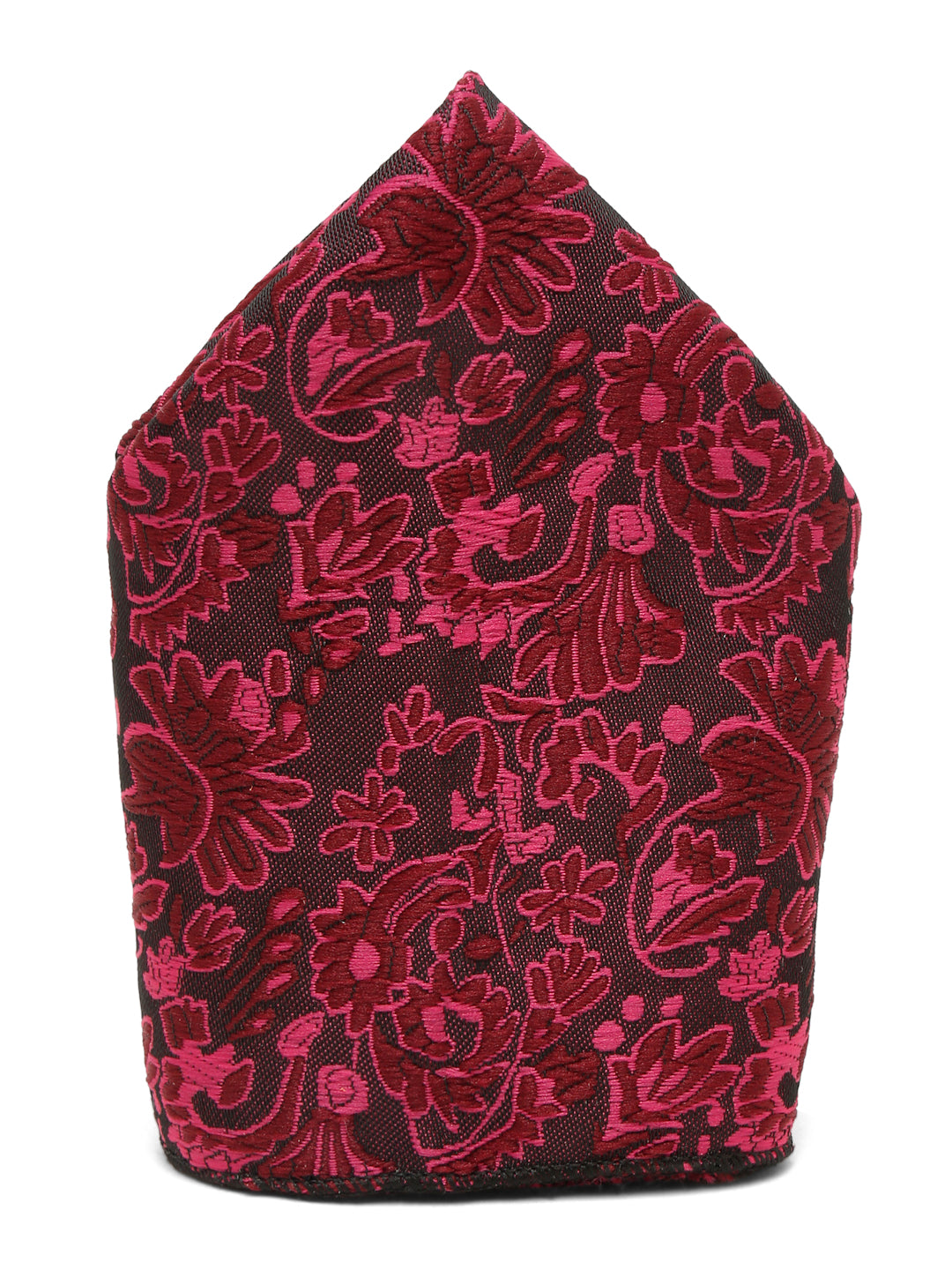 Burgundy Luxury Italian Silk Necktie Set With Pocket Square Chrome Tie pin