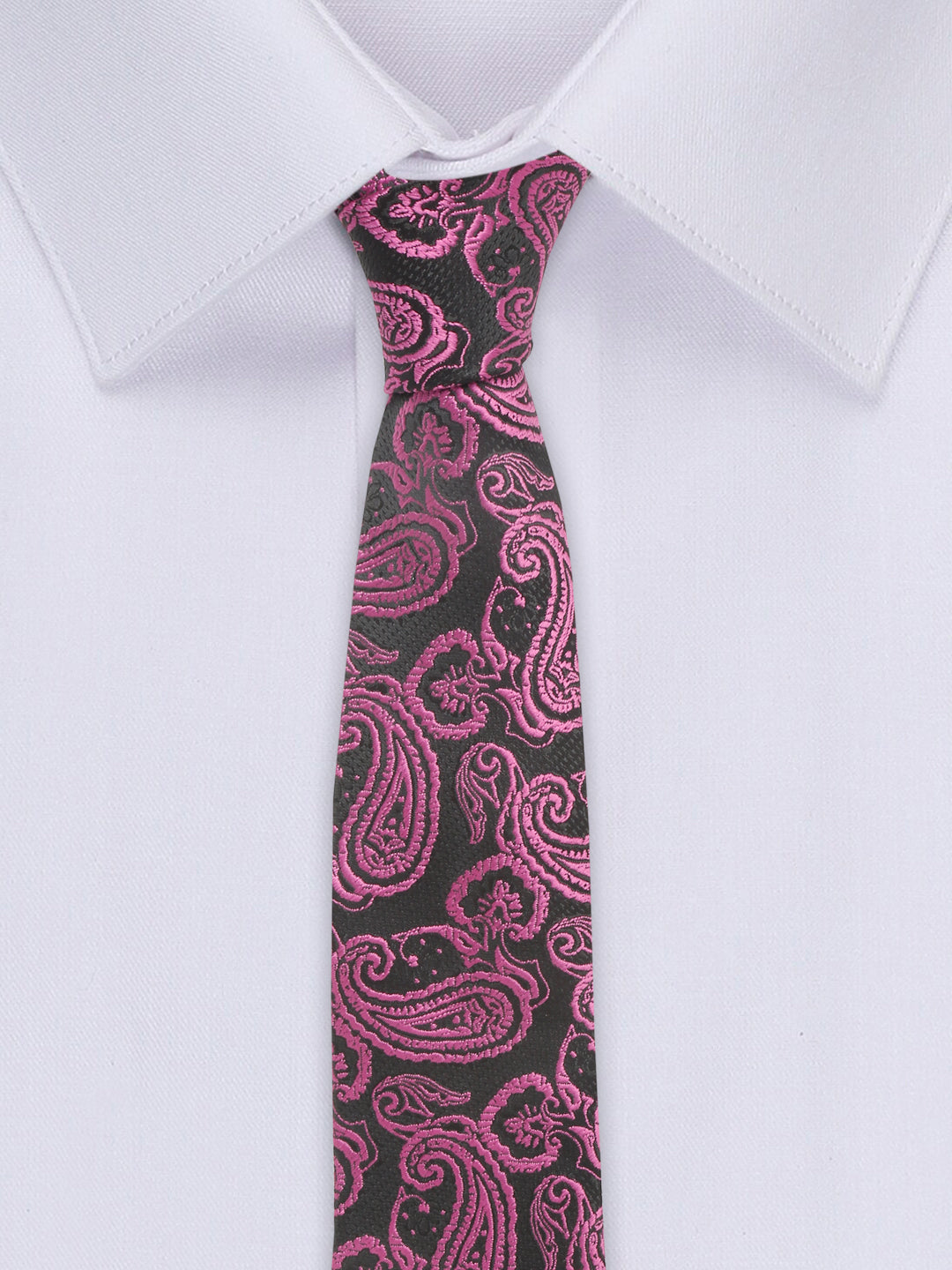 Orchid Purple Luxury Italian Silk Necktie Set With Pocket Square Chrome Tie pin