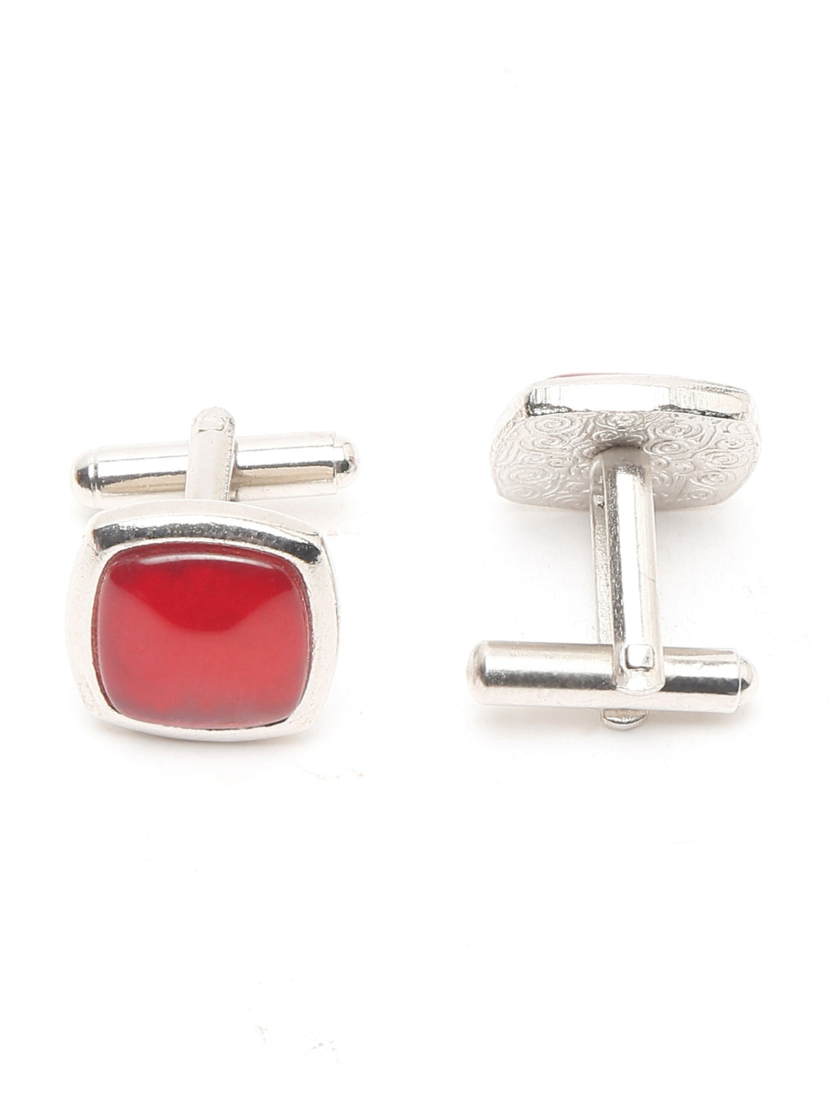 Imperial Red Luxury Italian Silk Necktie Set With Pocket Square Cufflinks Brooch Gold Tie pin