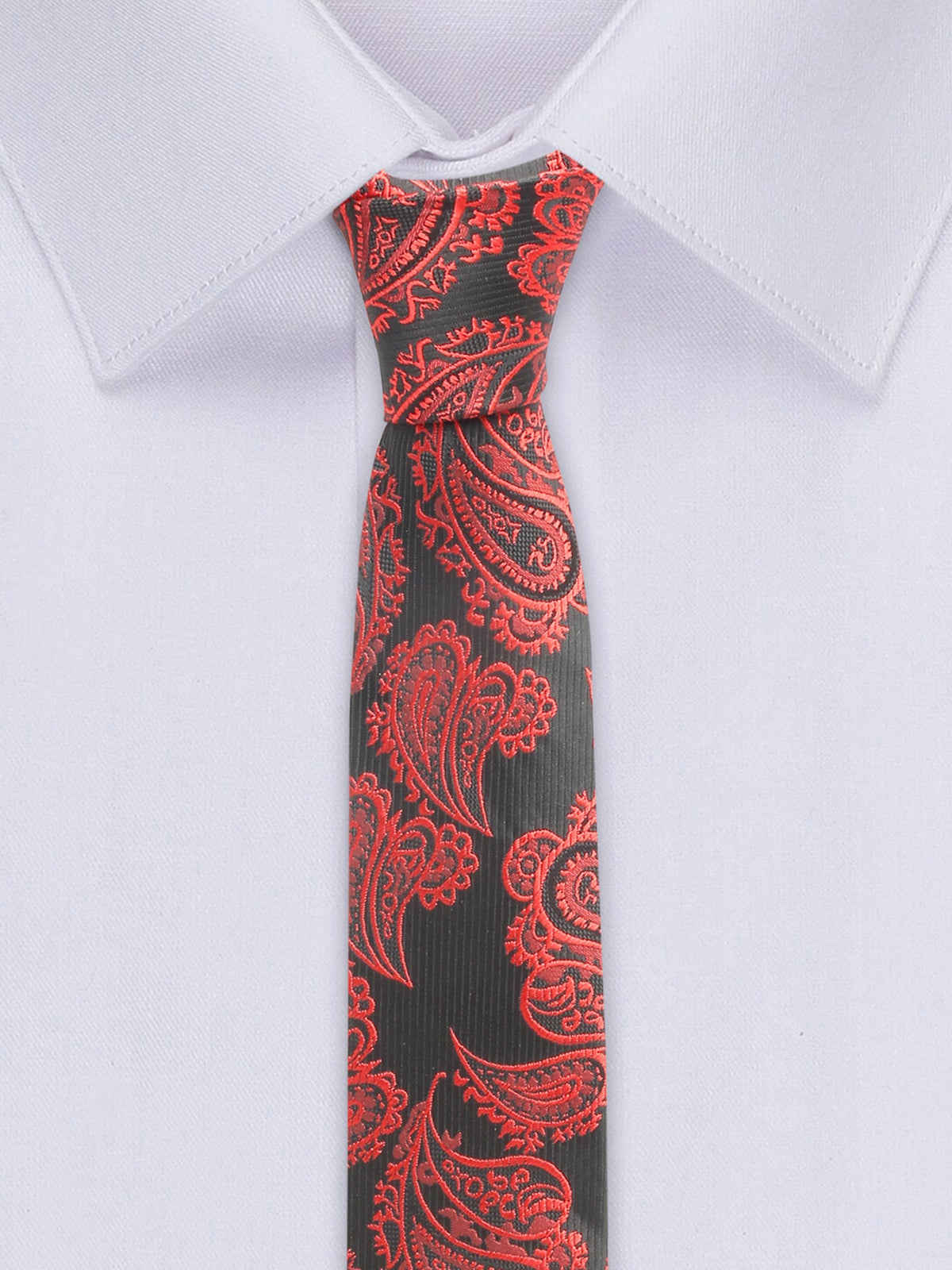 Imperial Red Luxury Italian Silk Necktie Set With Pocket Square Cufflinks Brooch Gold Tie pin
