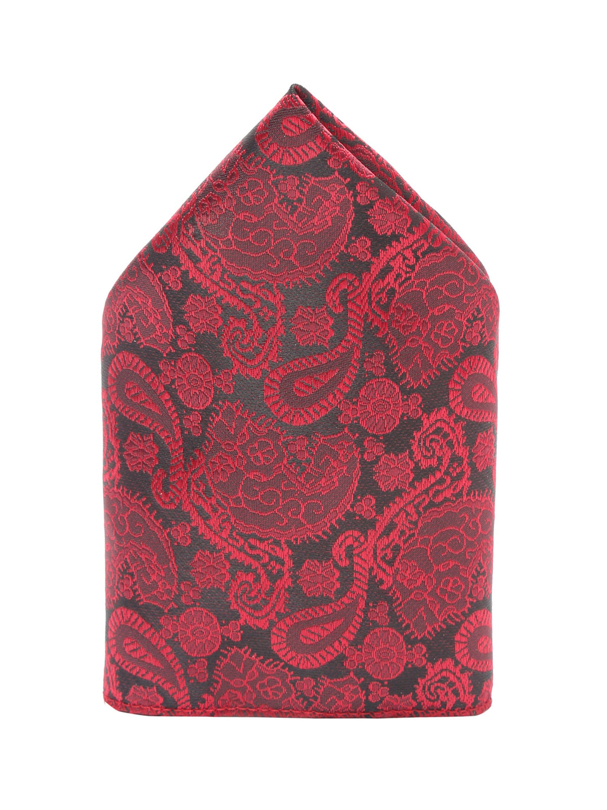 Crimson Red Luxury Italian Silk Necktie Set With Pocket Square Cufflinks Brooch Gold Tie pin