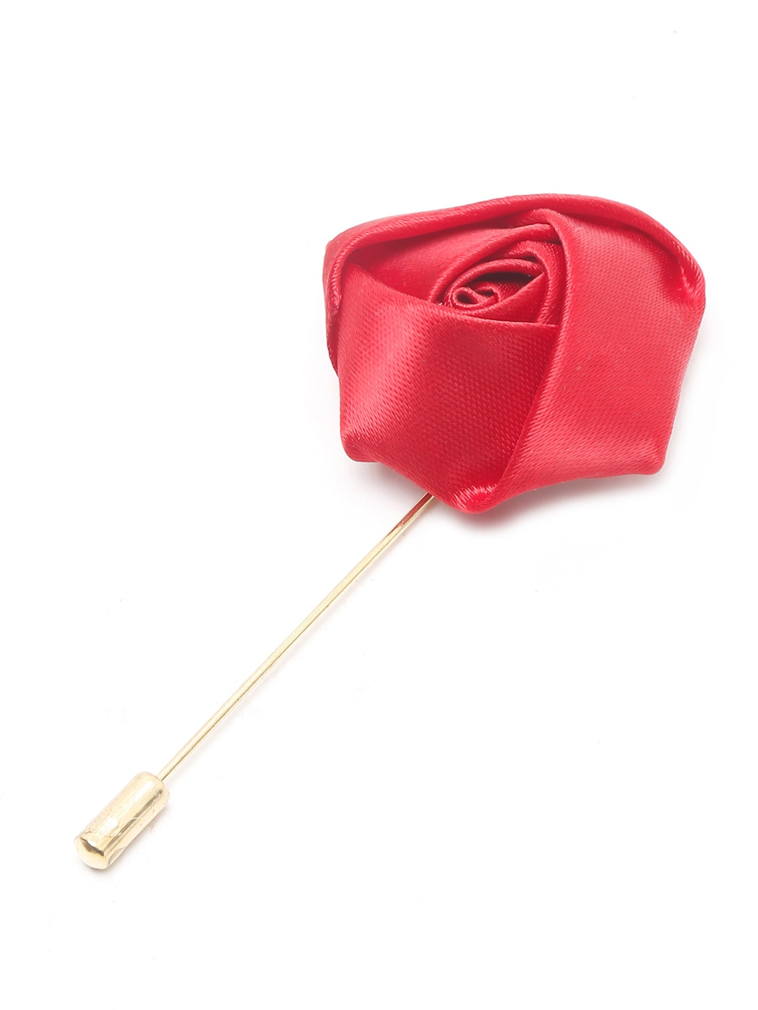 Ruby Red Luxury Italian Silk Necktie Set With Pocket Square Cufflinks Brooch Chrome Tie pin