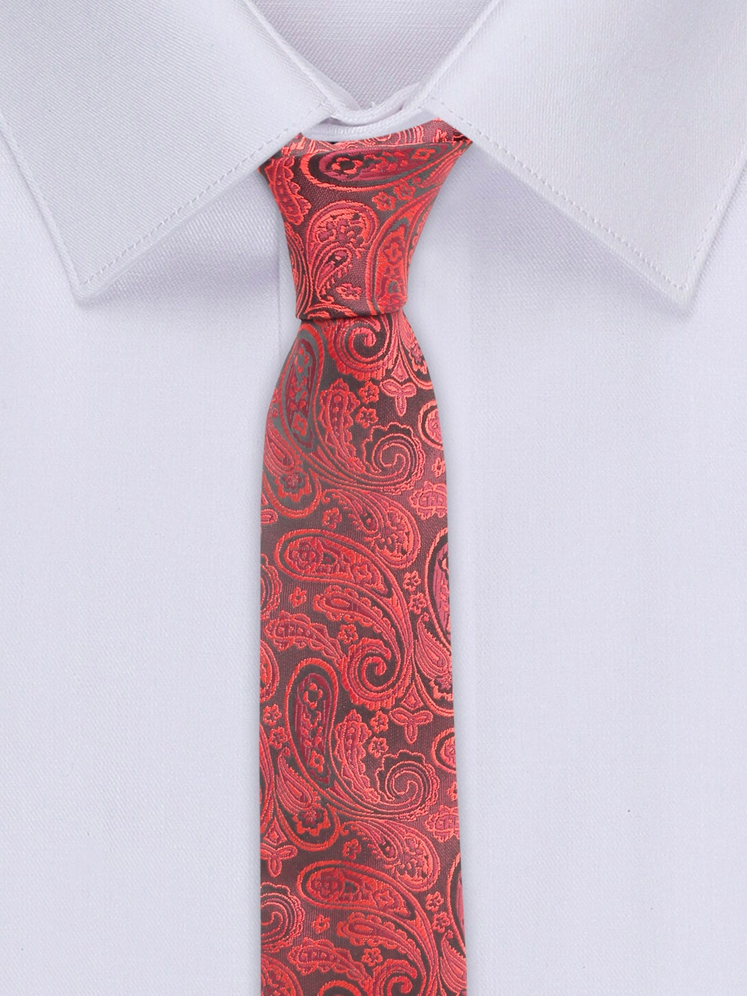 Ferrari red Luxury Italian Silk Necktie Set With Pocket Square Cufflinks Brooch Chrome Tie pin