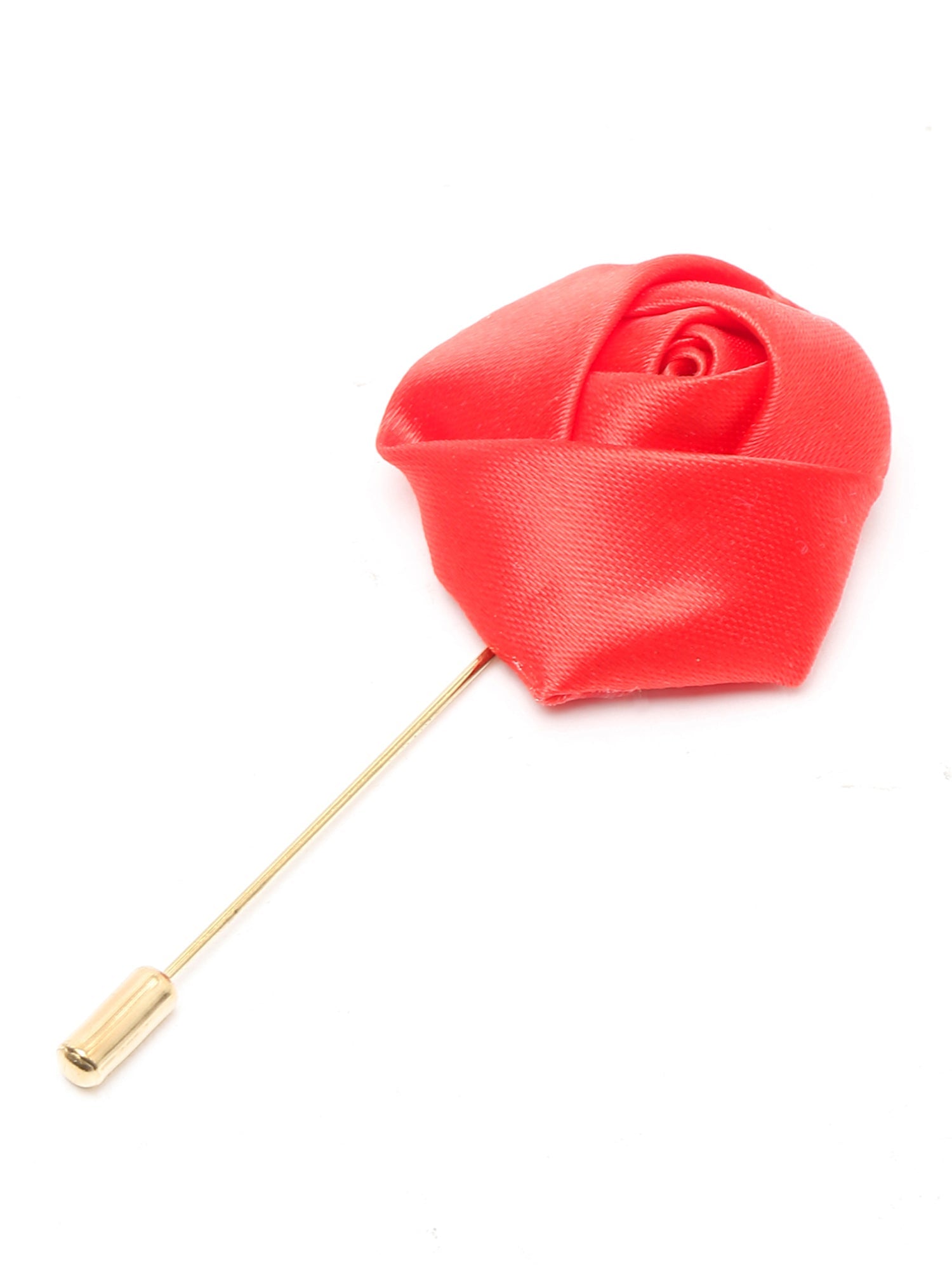 Indian Red Luxury Italian Silk Necktie Set With Pocket Square Cufflinks Brooch Gold Tie pin