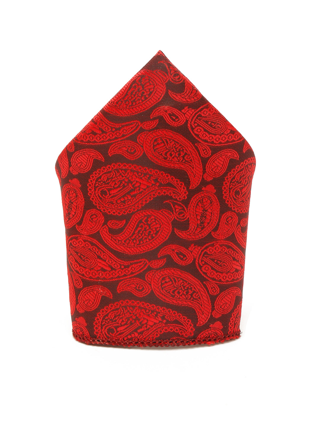 Floral Red Luxury Italian Silk Necktie Set With Pocket Square Cufflinks Brooch Chrome Tie pin