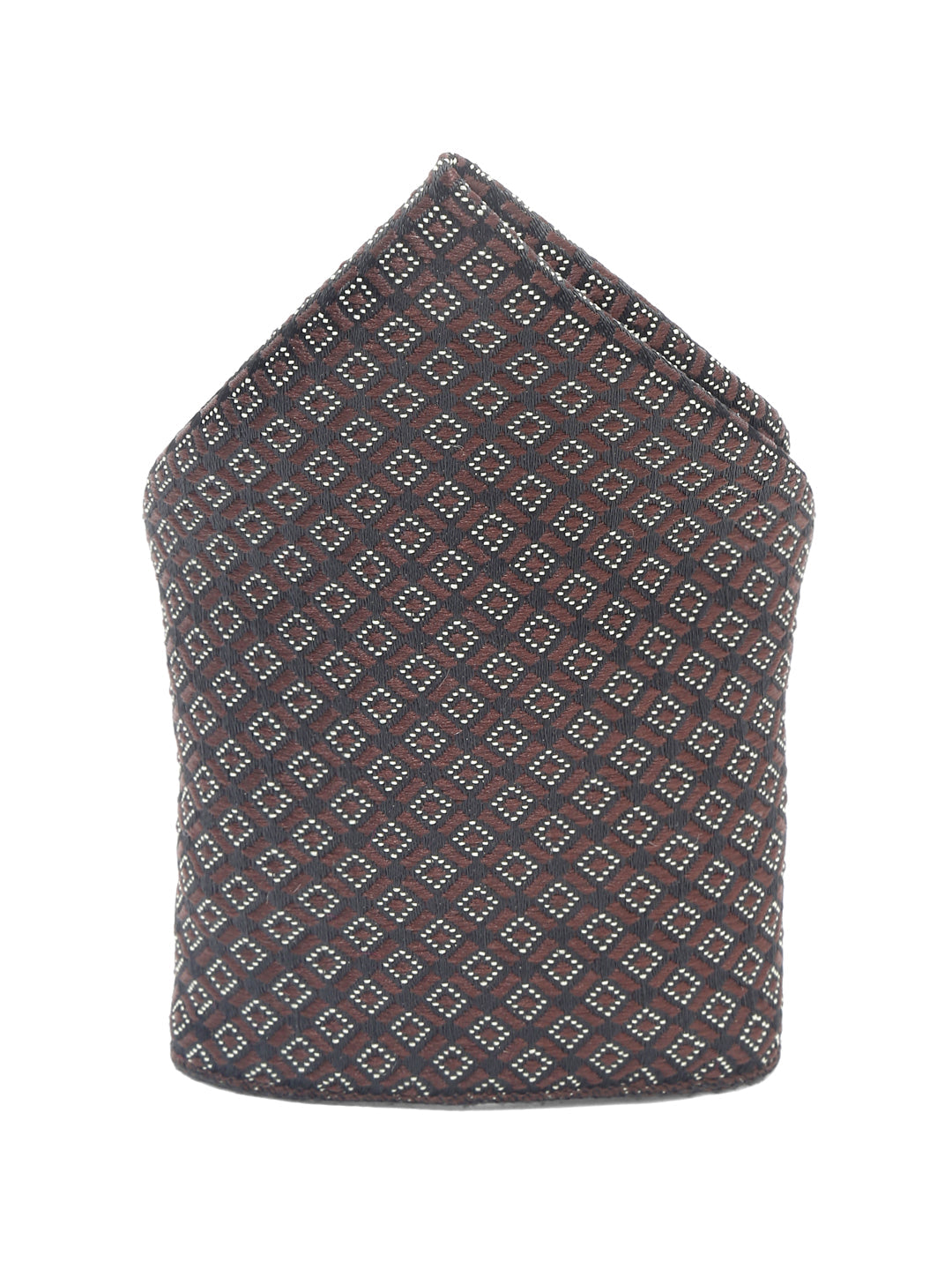Chocolate Brown Luxury Italian Silk Necktie Set With Pocket Square Gold Tie pin