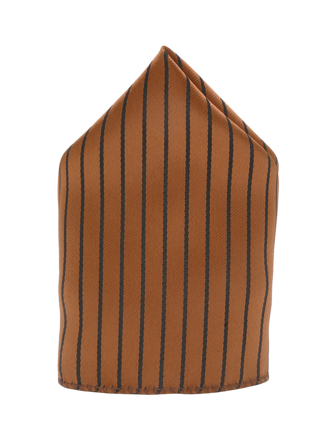 Copper Brown Italian Silk Necktie Set Pocket Square Golden Tiepin
