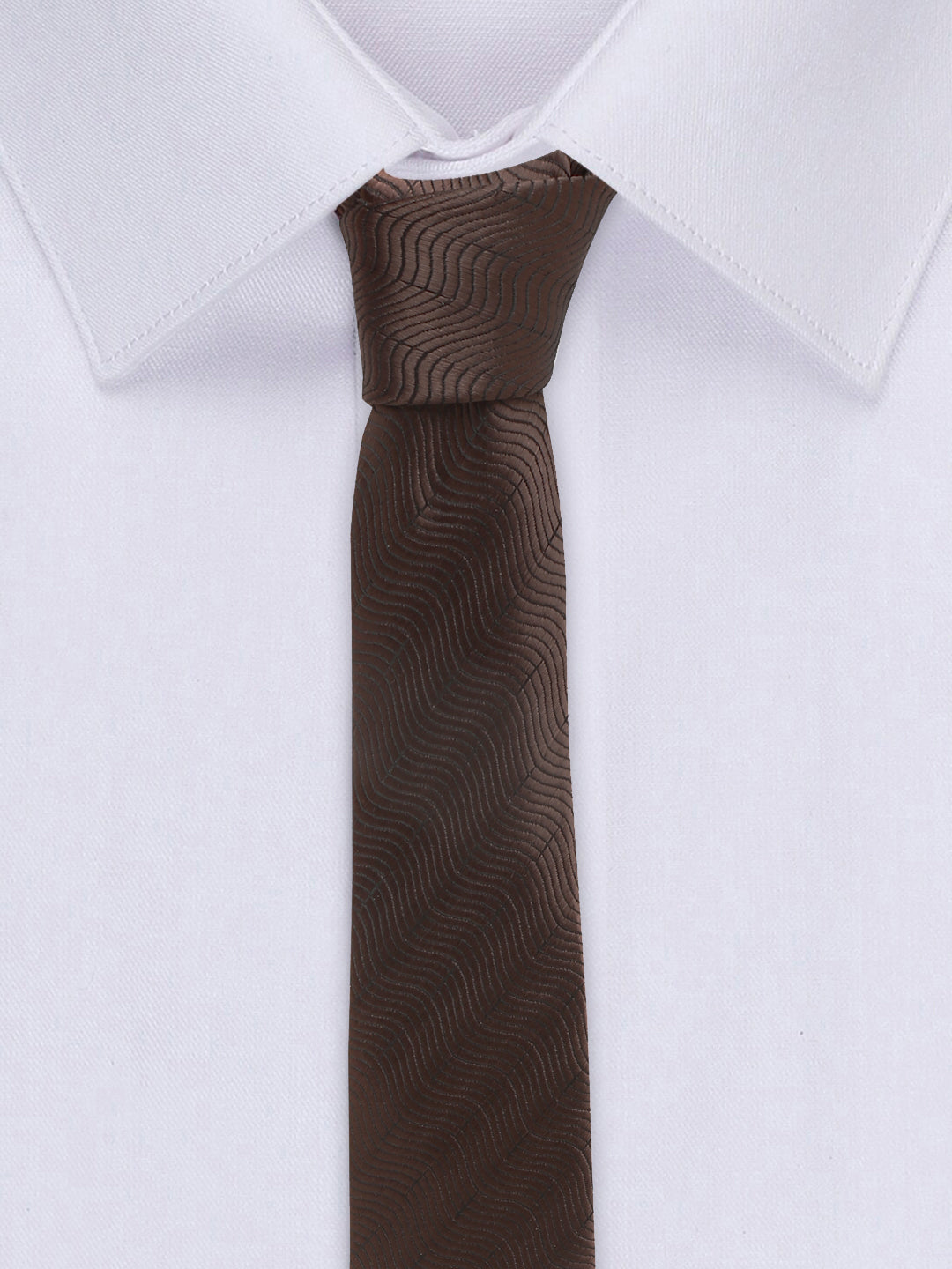 Van Dyke Brown Italian Silk Necktie Set Pocket Square Golden Tiepin