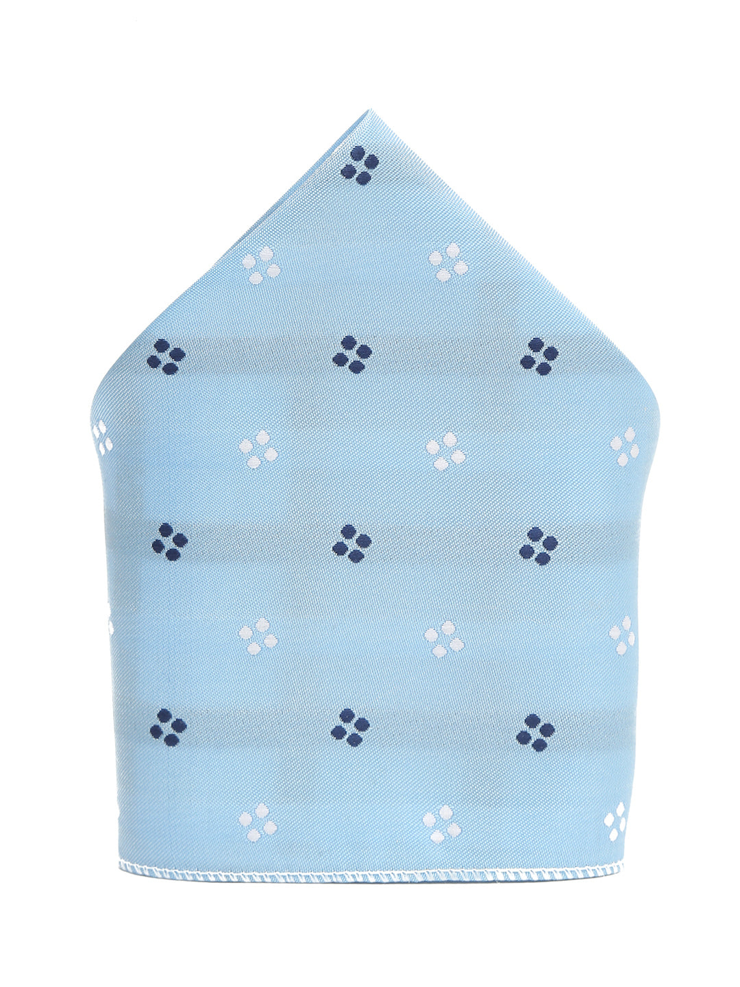 Light Printed Blue Luxury Italian Silk Necktie Set With Pocket Square Gold Tie pin