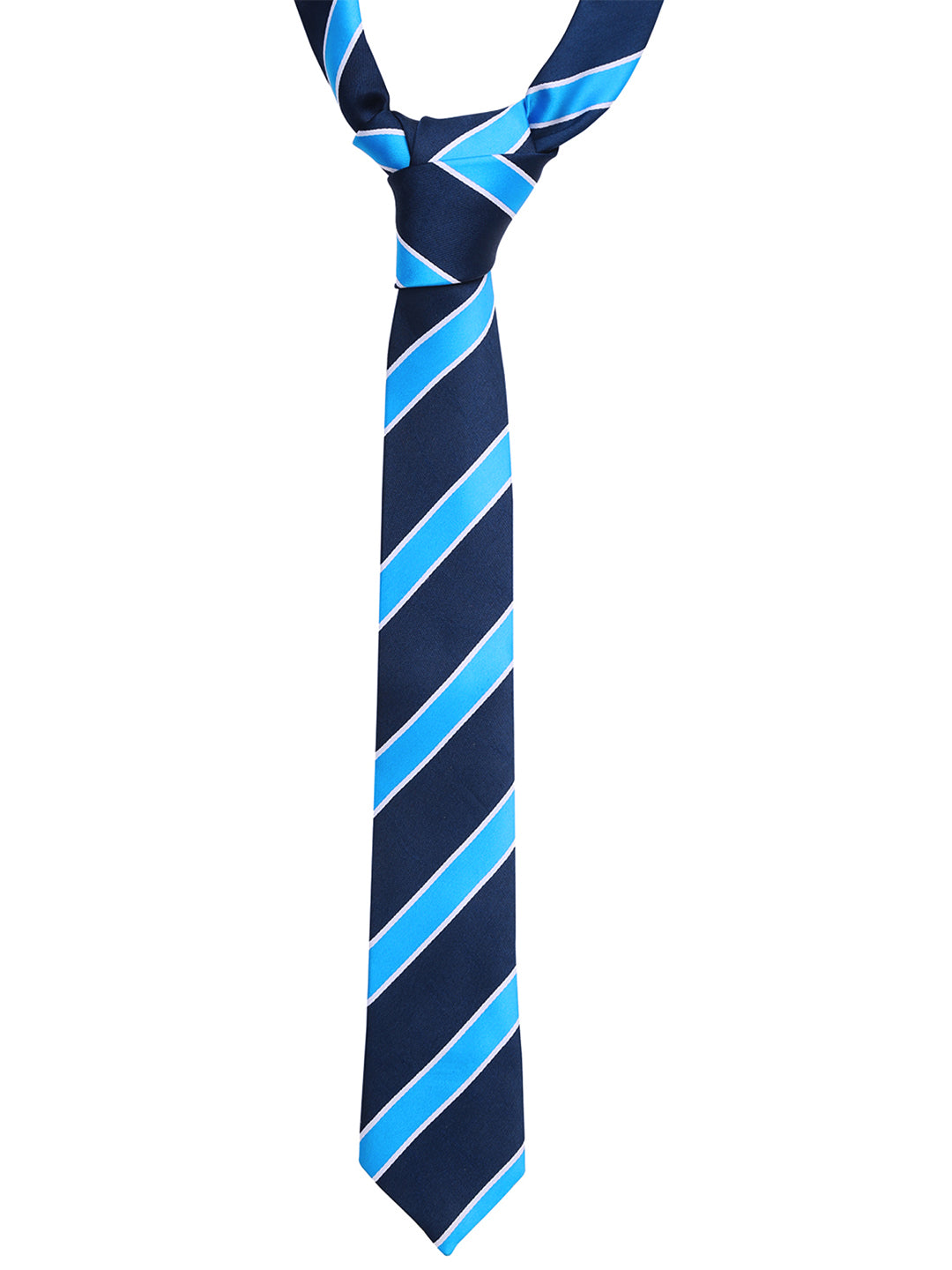 Polka Bright Blue Luxury Italian Silk Necktie Set With Pocket Square Gold Tie pin