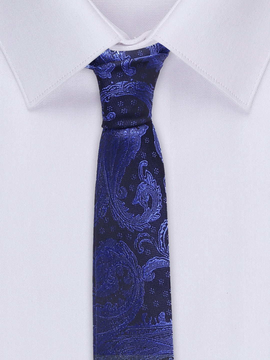 Royal Blue Luxury Italian Silk Necktie Set With Pocket Square Gold Tie pin