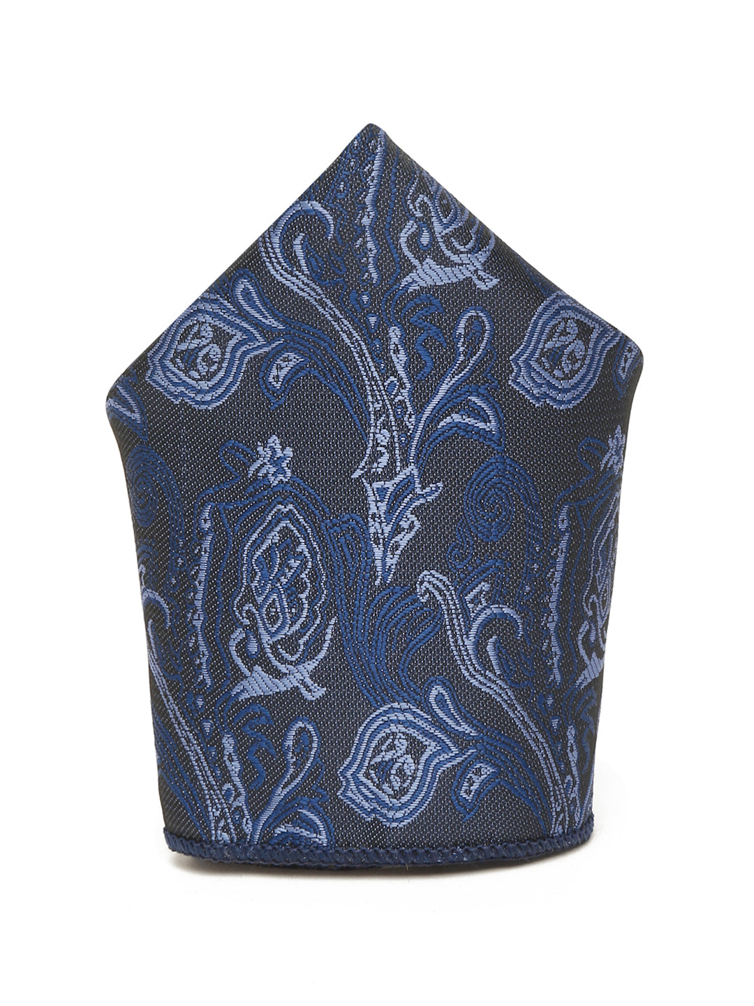 Royal Blue Luxury Italian Silk Necktie Set With Pocket Square Gold Tie pin