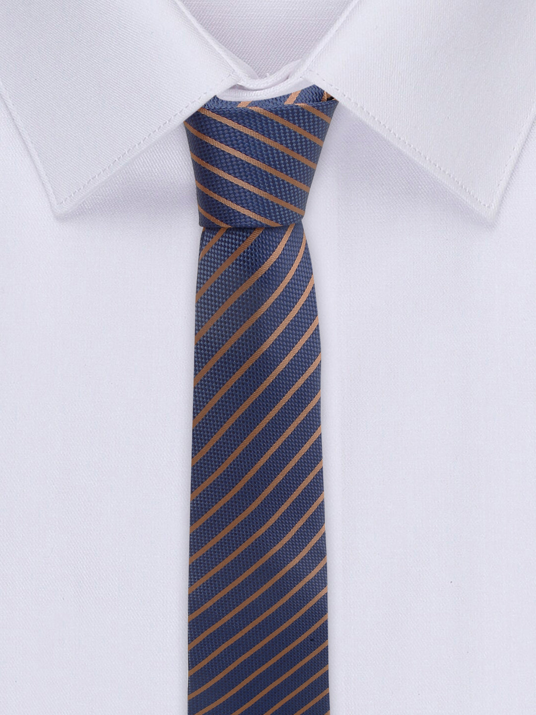 Royal Blue Italian Silk Necktie Set Pocket Square Golden Tiepin