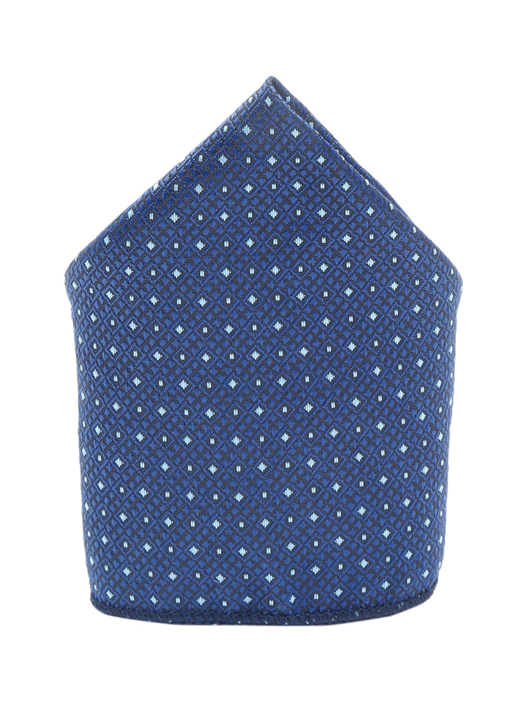 Midnight Blue Luxury Italian Silk Necktie Set With Pocket Square Gold Tie pin