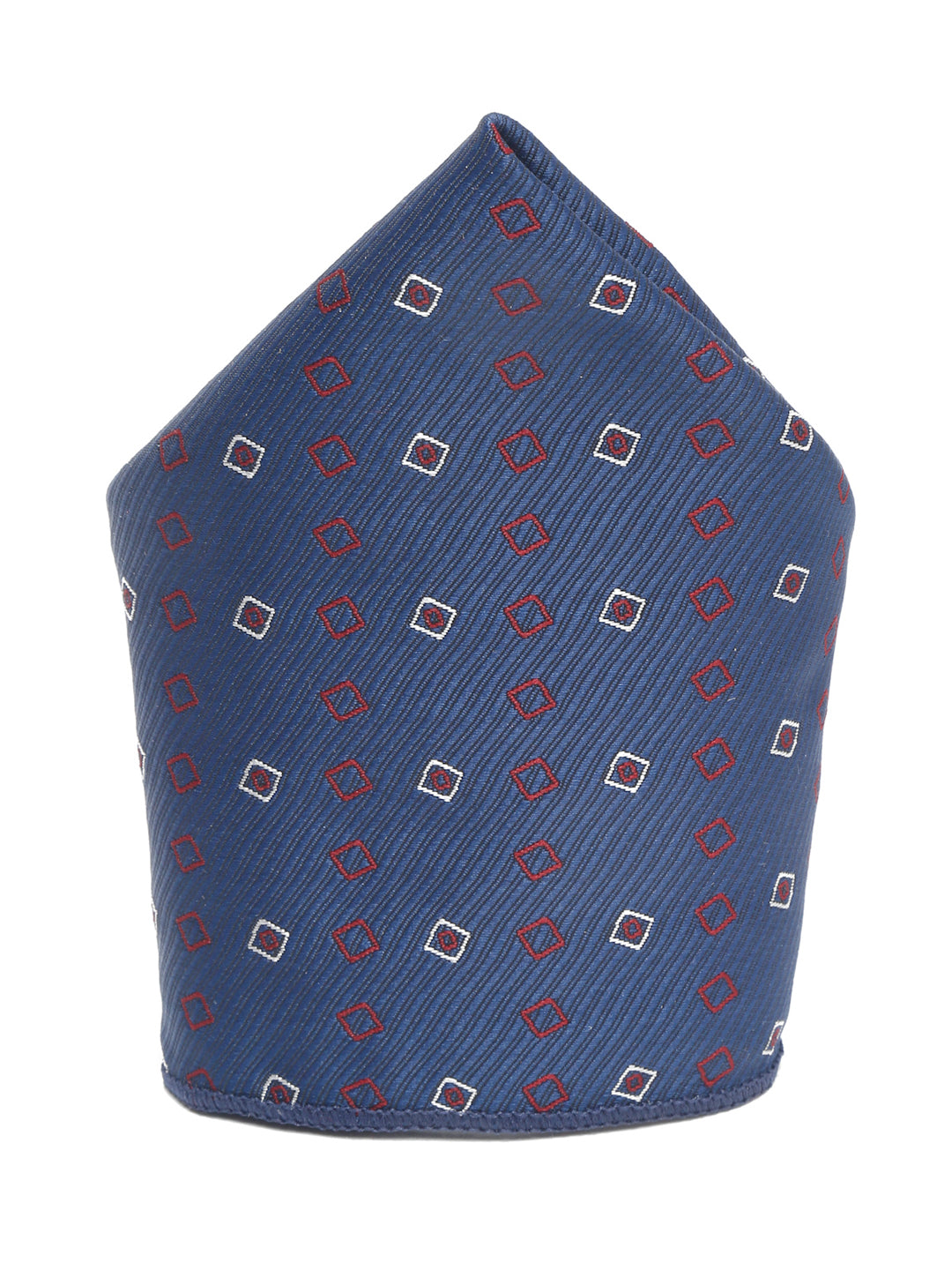 Navy Blue Luxury Italian Silk Necktie Set With Pocket Square Gold Tie pin