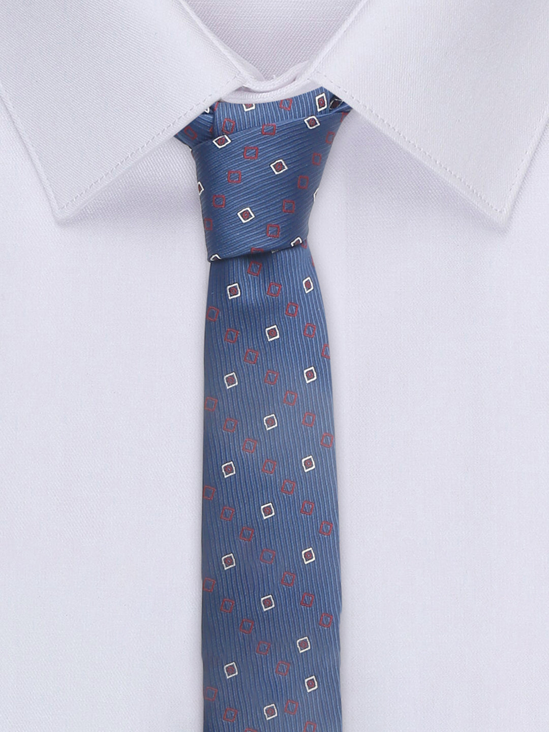 Navy Blue Luxury Italian Silk Necktie Set With Pocket Square Gold Tie pin