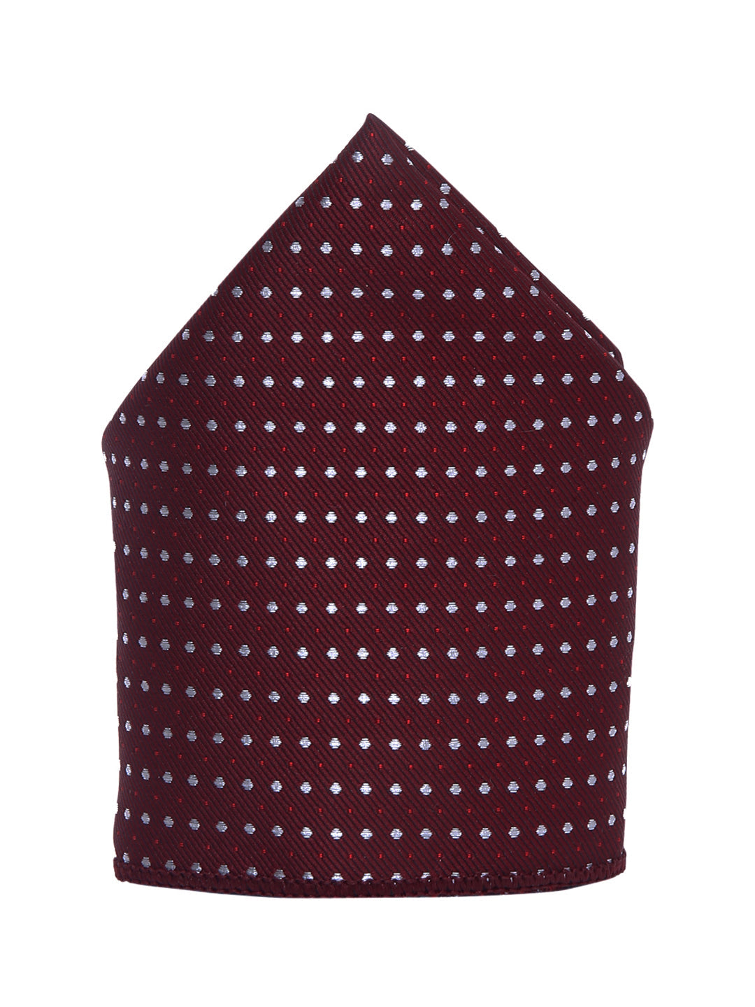 Polka Red Luxury Italian Silk Necktie Set With Pocket Square Gold Tie pin