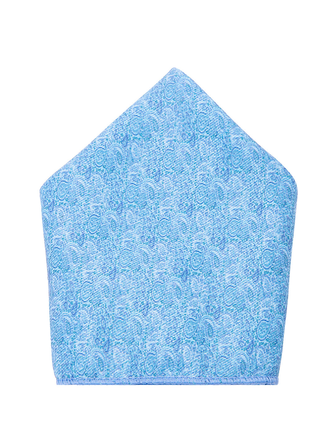 Maya Blue Luxury Italian Silk Necktie Set With Pocket Square Golden Tie Pin